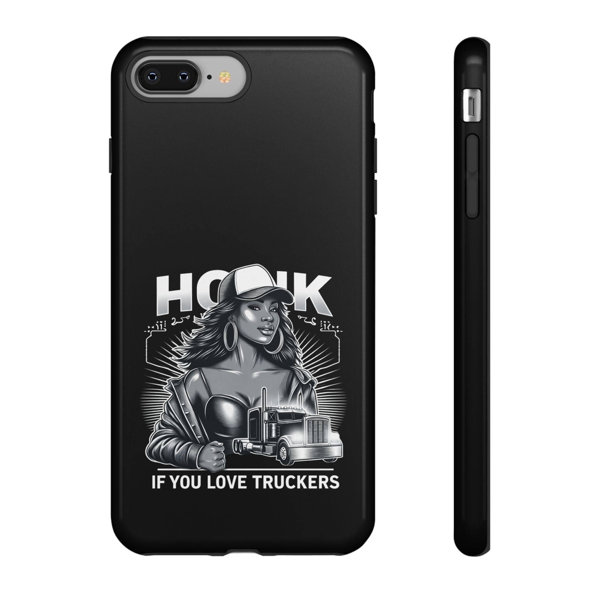 Phone Case — 'Honk' Trucker Girl Retro Semi Truck Protective Case