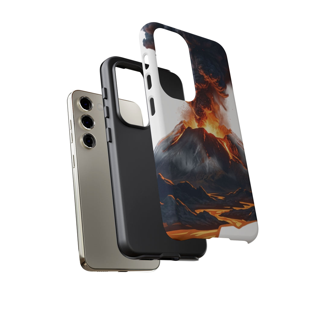 Volcano Eruption Tough Phone Case — Fiery Lava Protective Cover