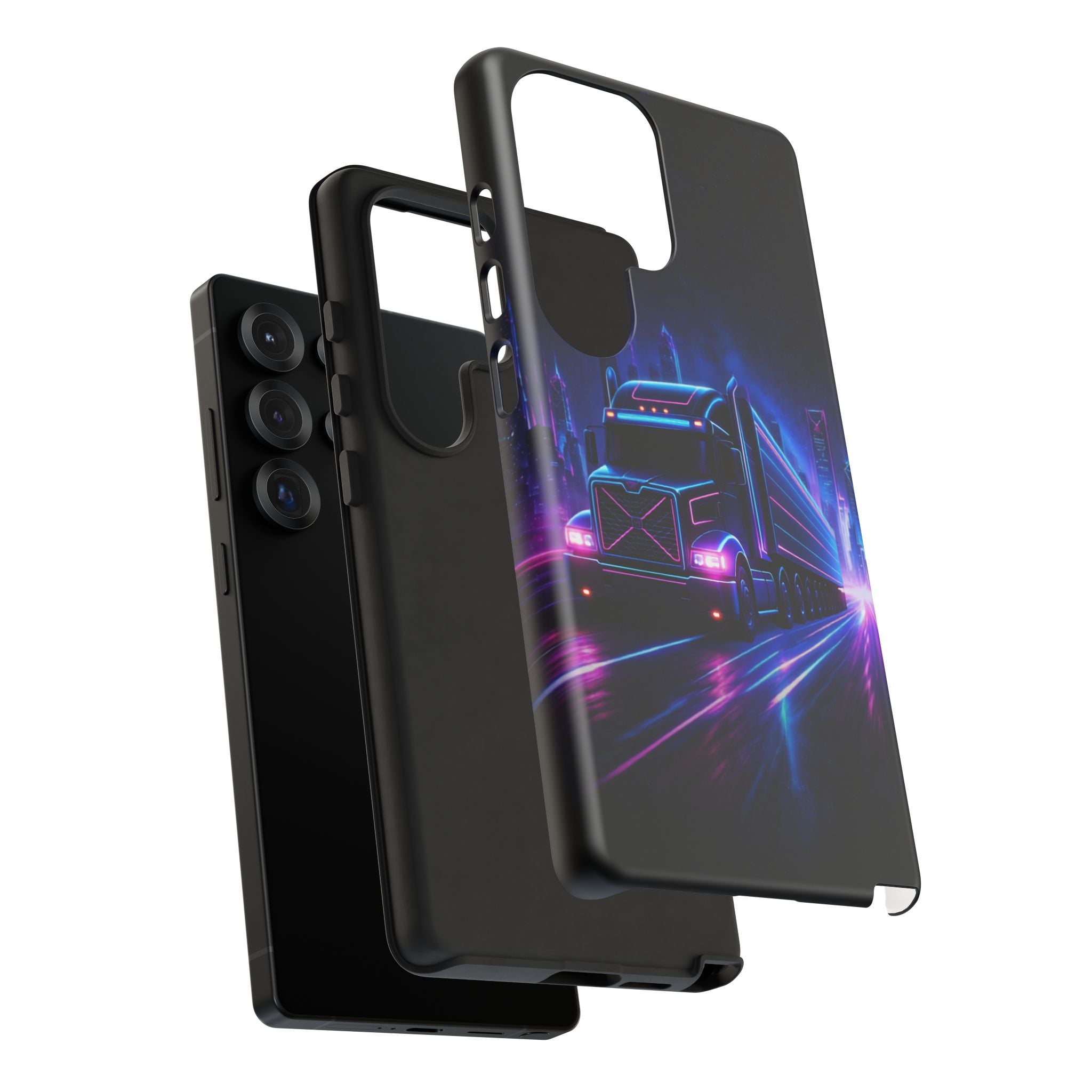 Neon Retro Rig Phone Case — Trucker Semi Truck Nightscape Protective Case