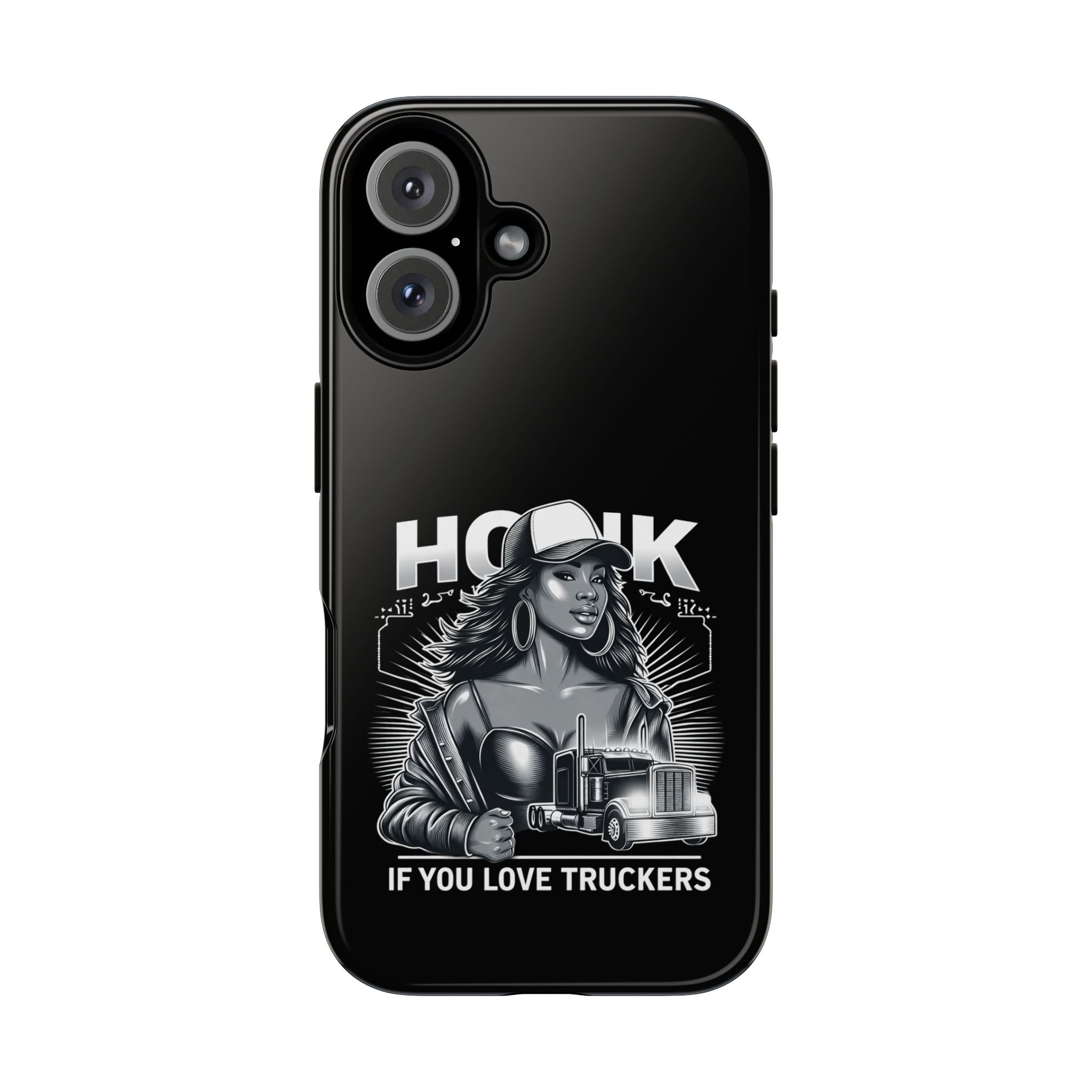 Phone Case — 'Honk' Trucker Girl Retro Semi Truck Protective Case