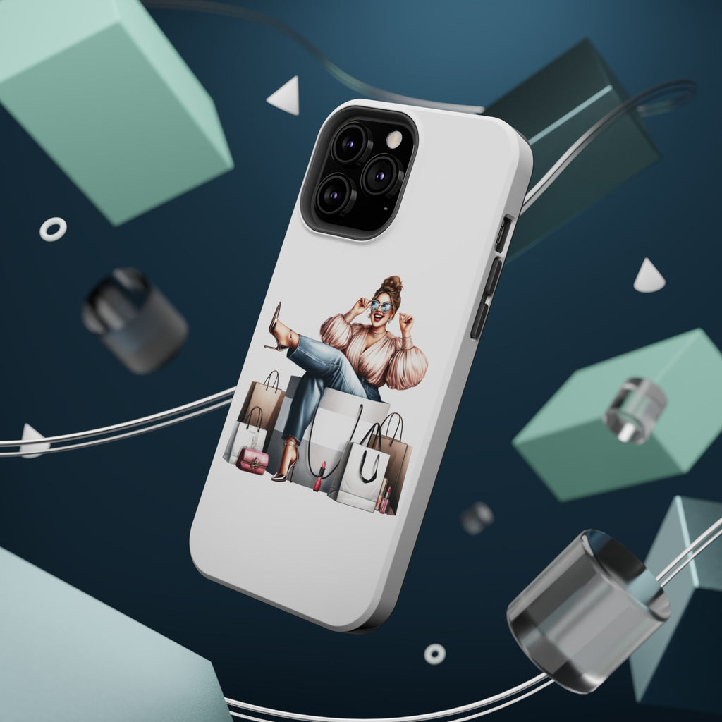 Magnetic Impact-Resistant Case — Luxury Shopper Goddess on Clouds Phone Cover