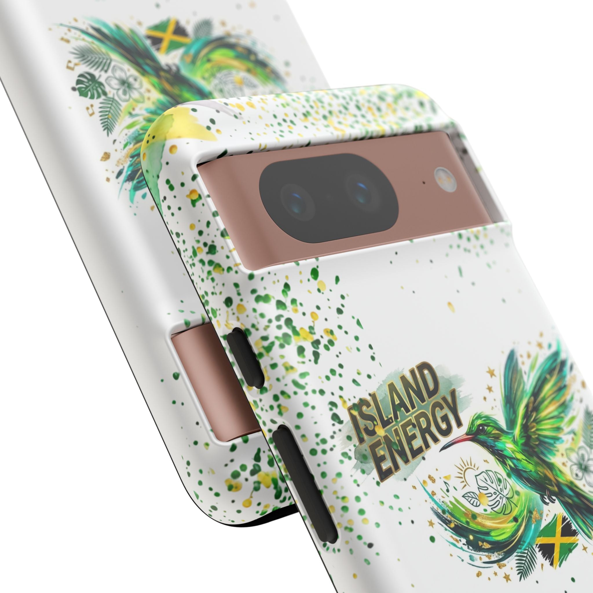Island Energy Tough Phone Case — Colorful Hummingbird & Tropical Sunset Protective Cover