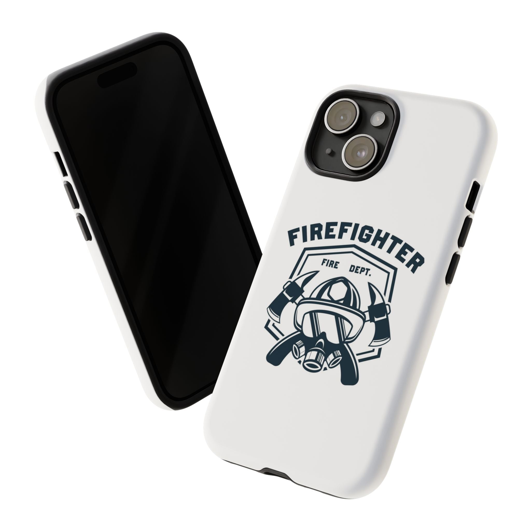 Firefighter Tough Phone Case — Fire Dept Helmet & Axes Protective Cover