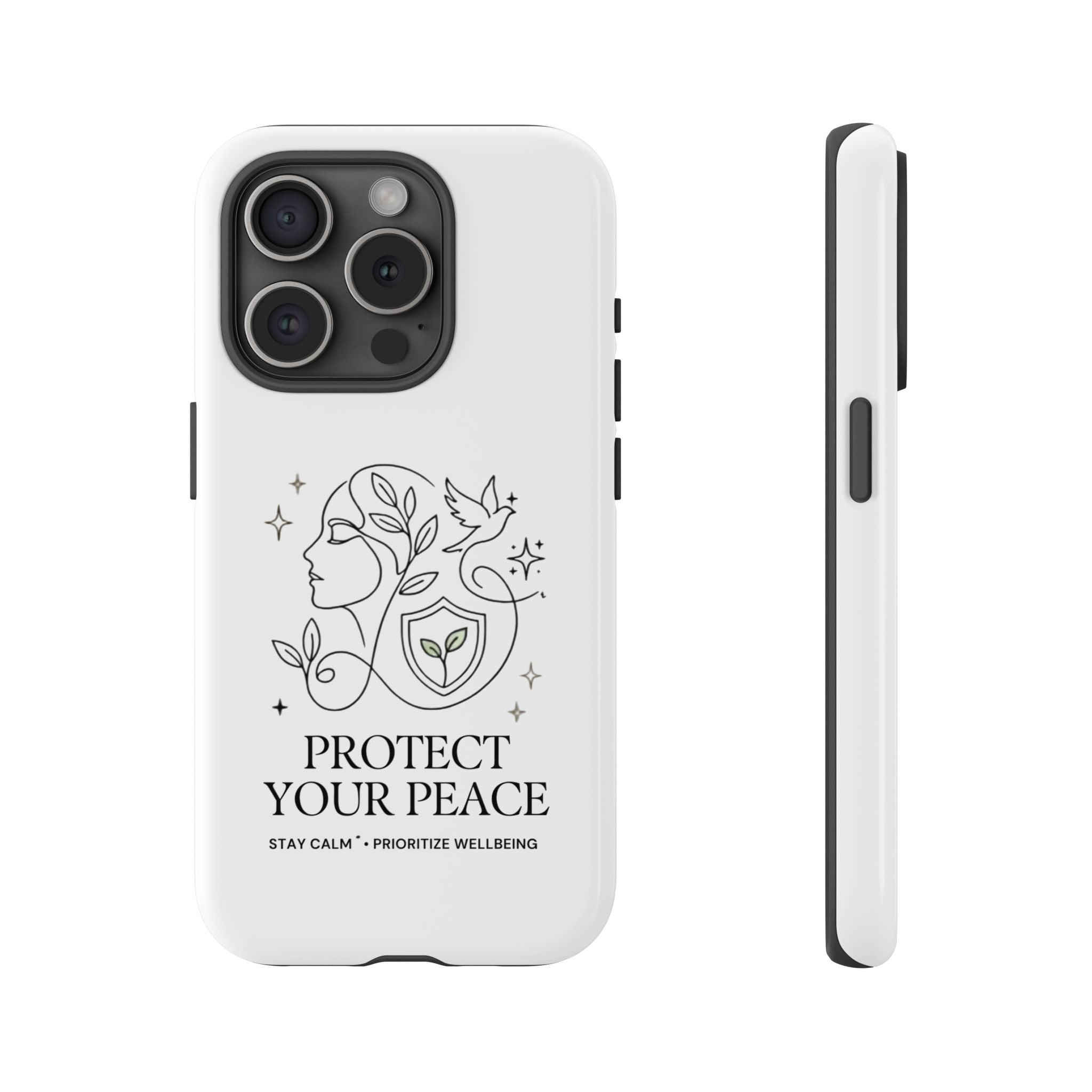 Protect Your Peace Phone Case – Minimalist Wellness iPhone Cover