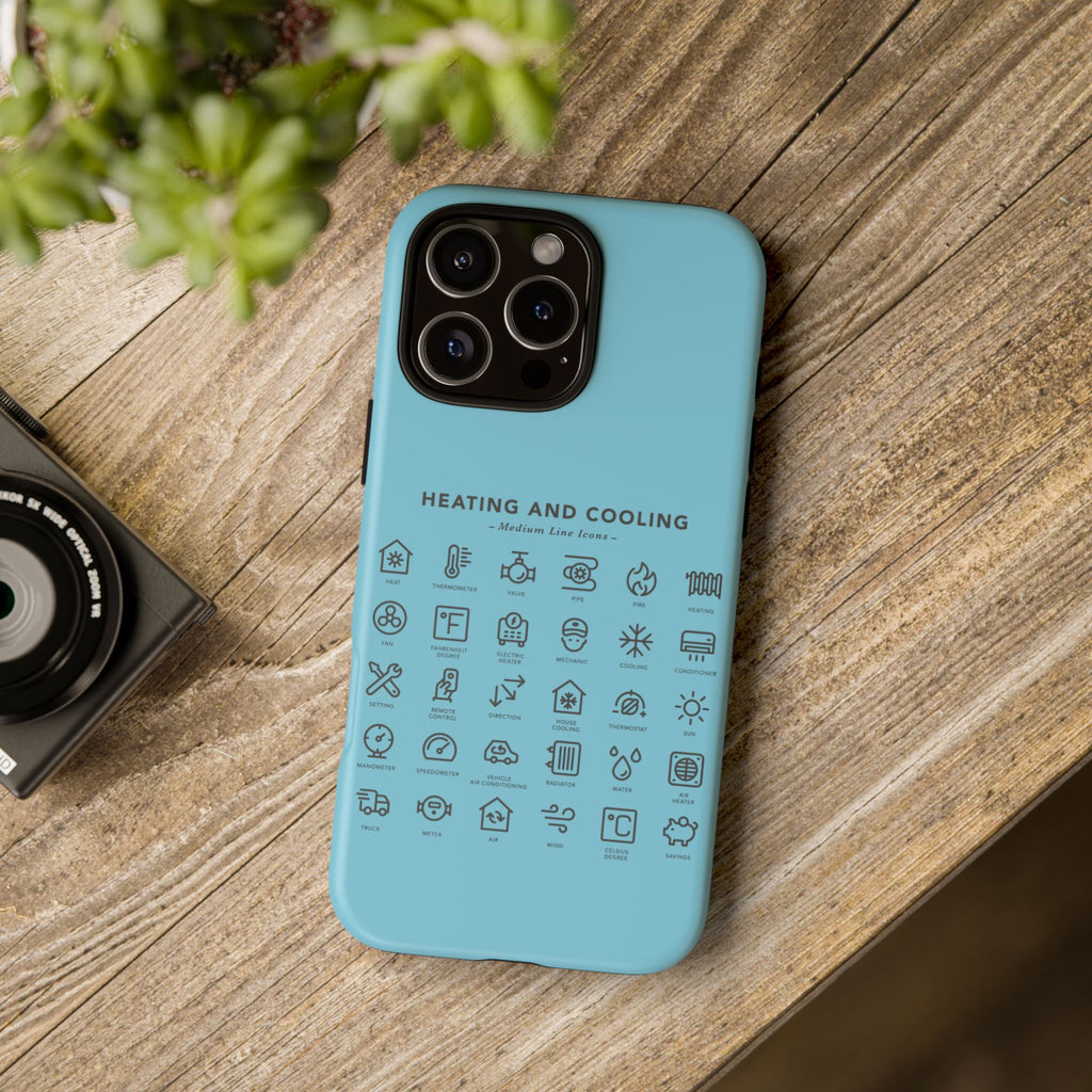 Heating and Cooling Icons Phone Case – HVAC Technician Protective Phone Cover