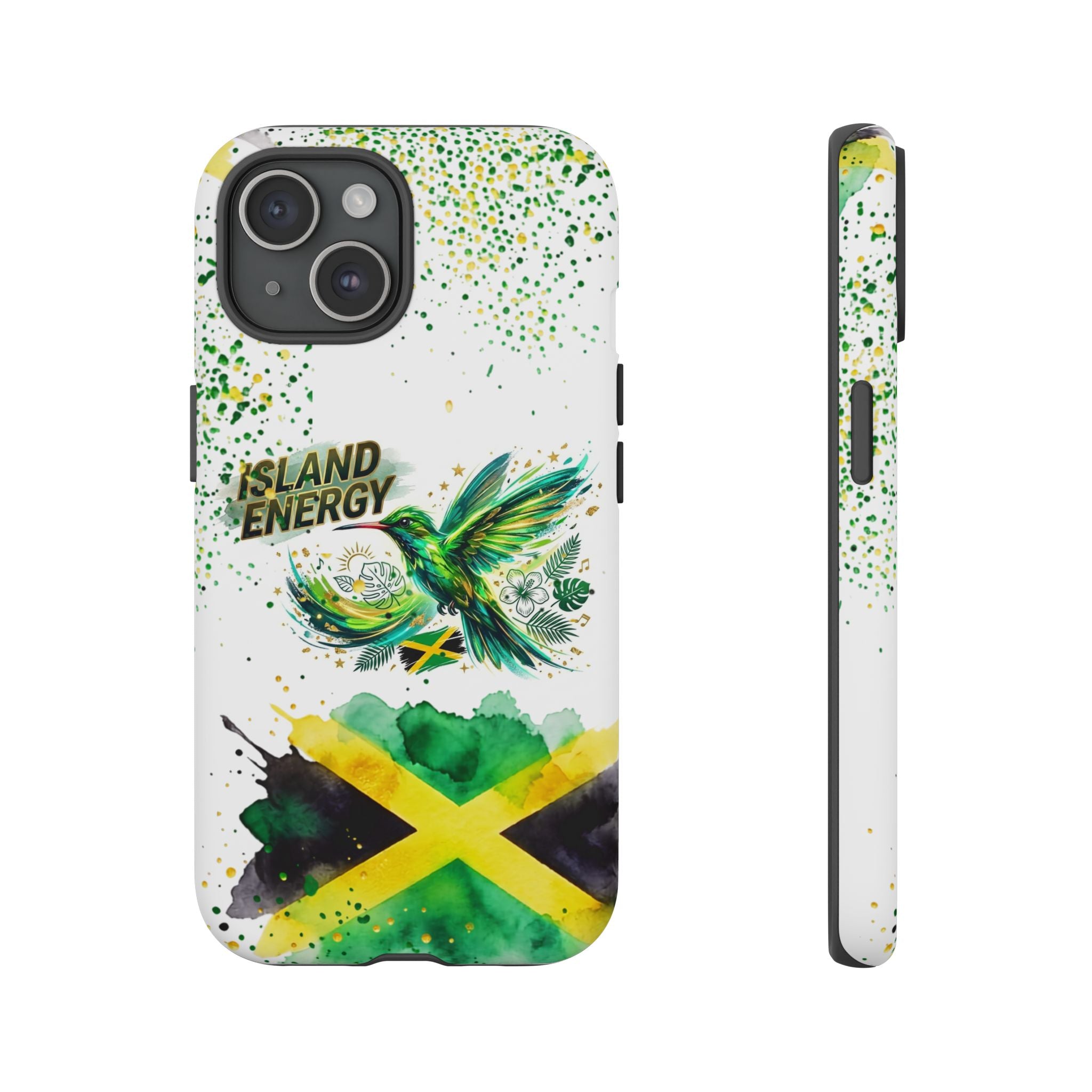 Island Energy Tough Phone Case — Colorful Hummingbird & Tropical Sunset Protective Cover