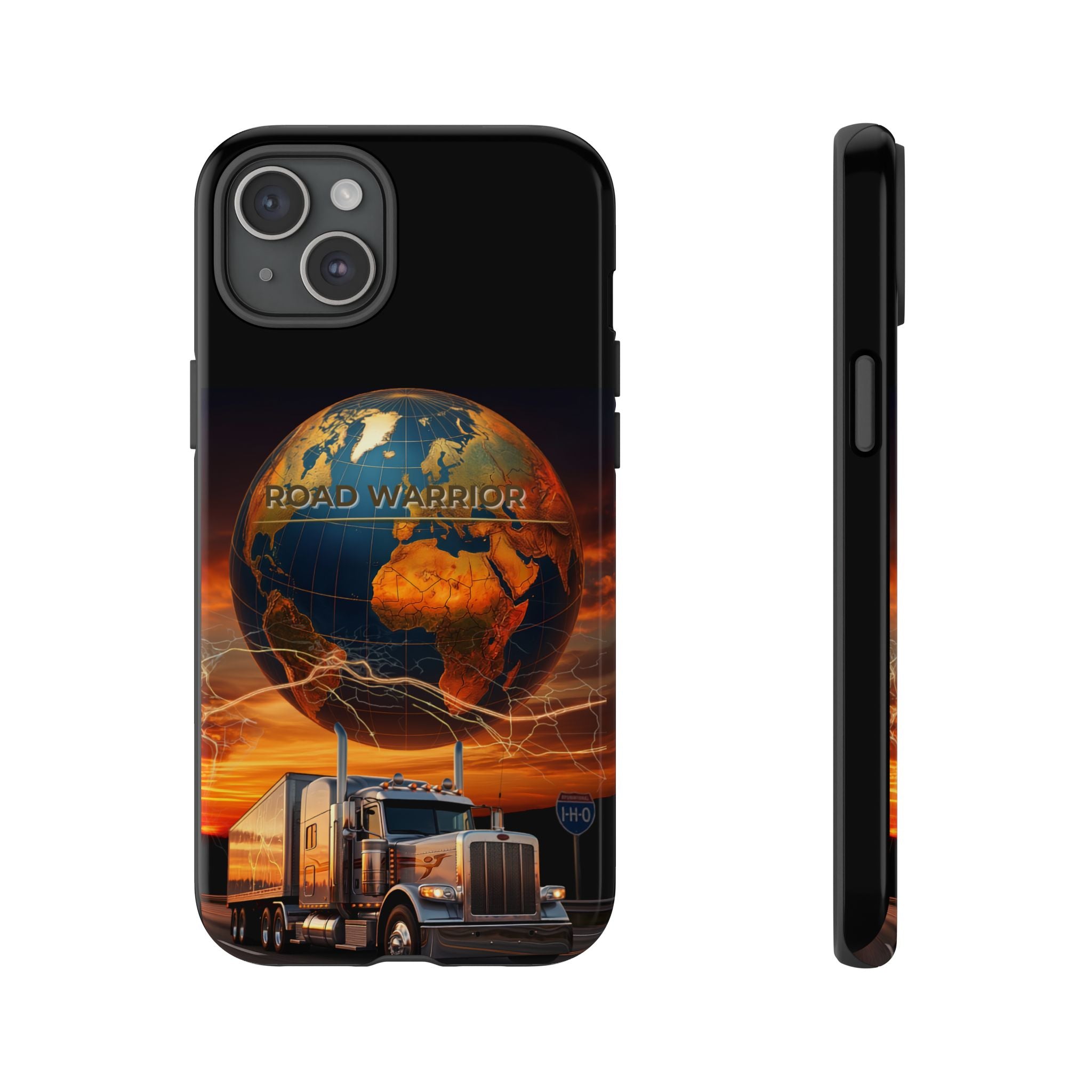 Truck Driver Phone Case — 'Global Road Warrior' Semi Truck Globe Tough Phone Cover