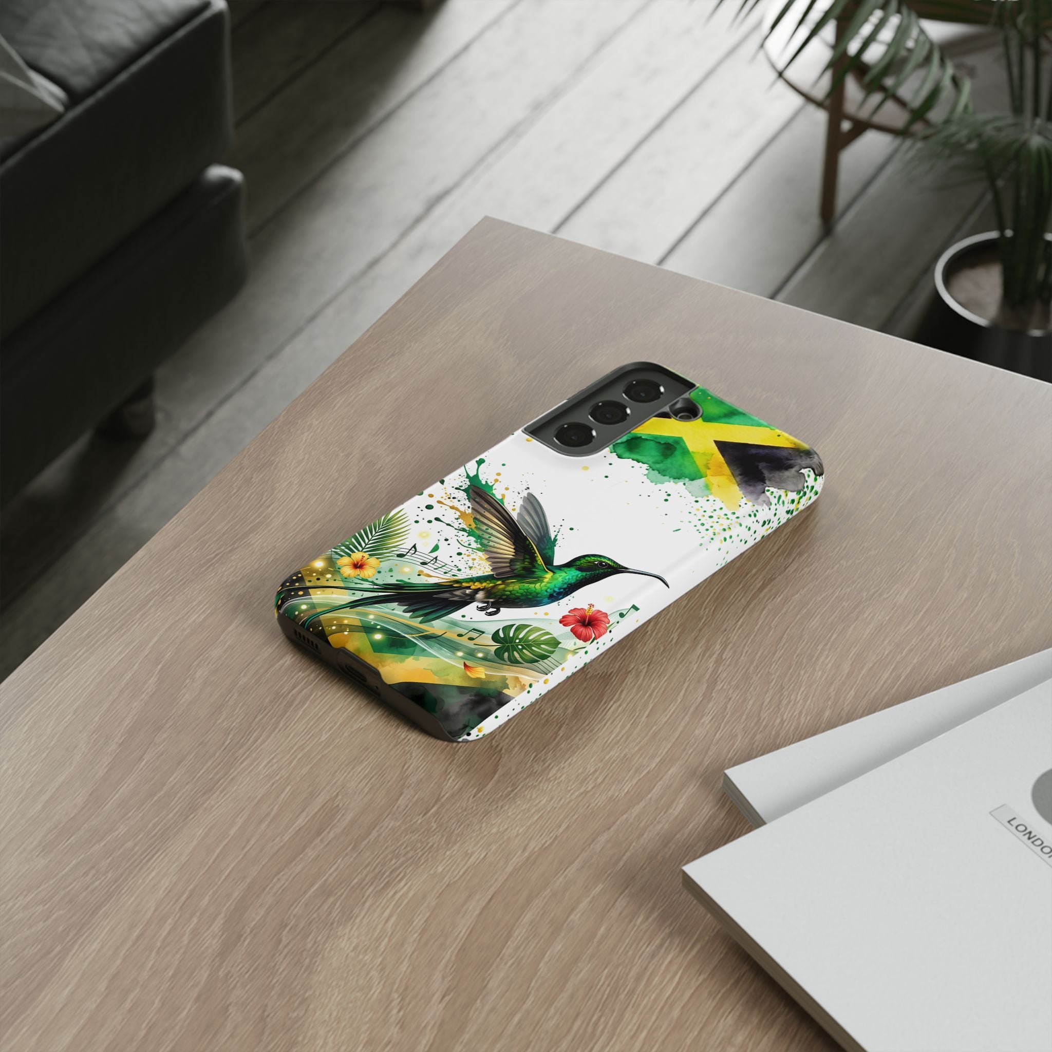 Hummingbird Jamaica Tough Phone Case – Tropical Floral Protective Cover
