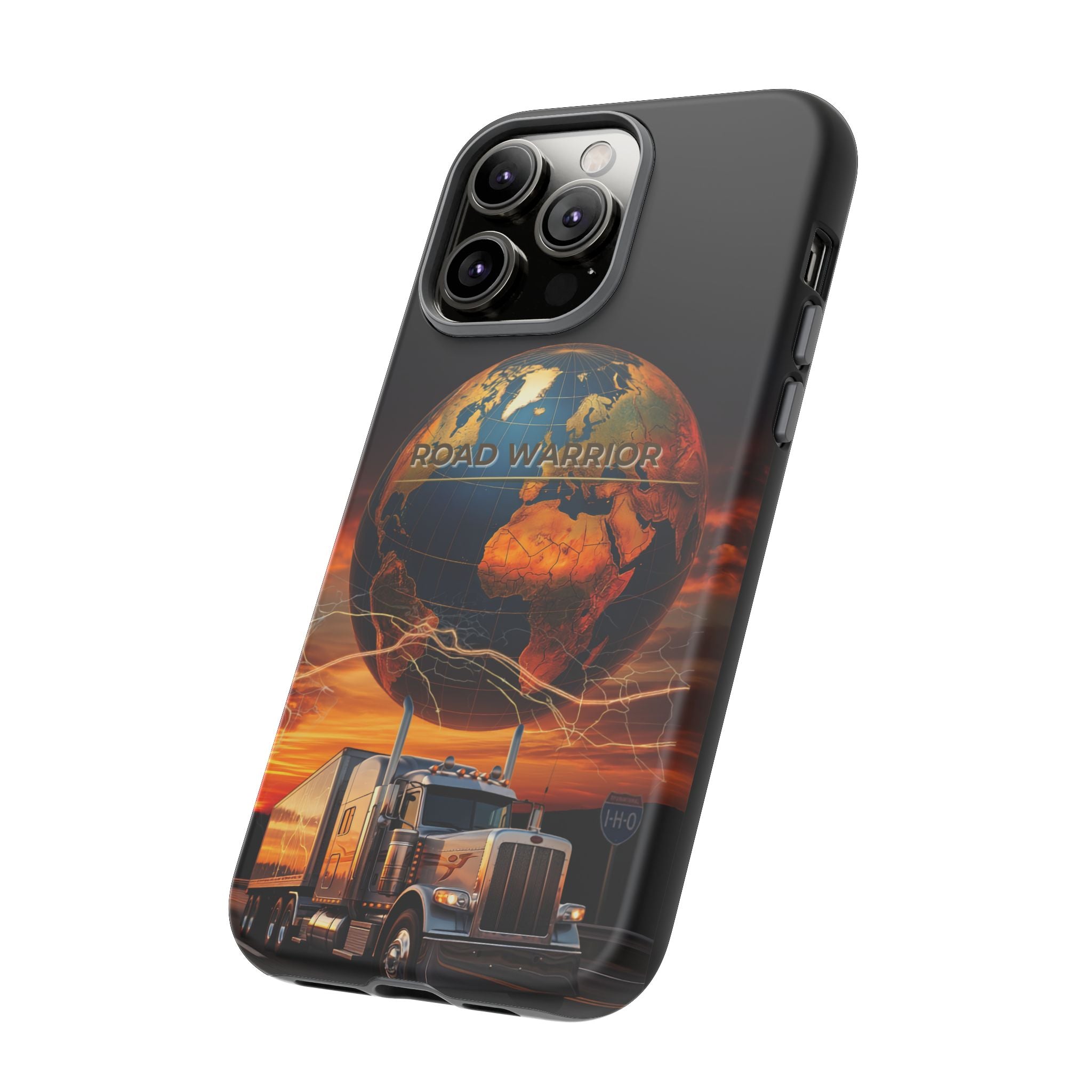 Truck Driver Phone Case — 'Global Road Warrior' Semi Truck Globe Tough Phone Cover