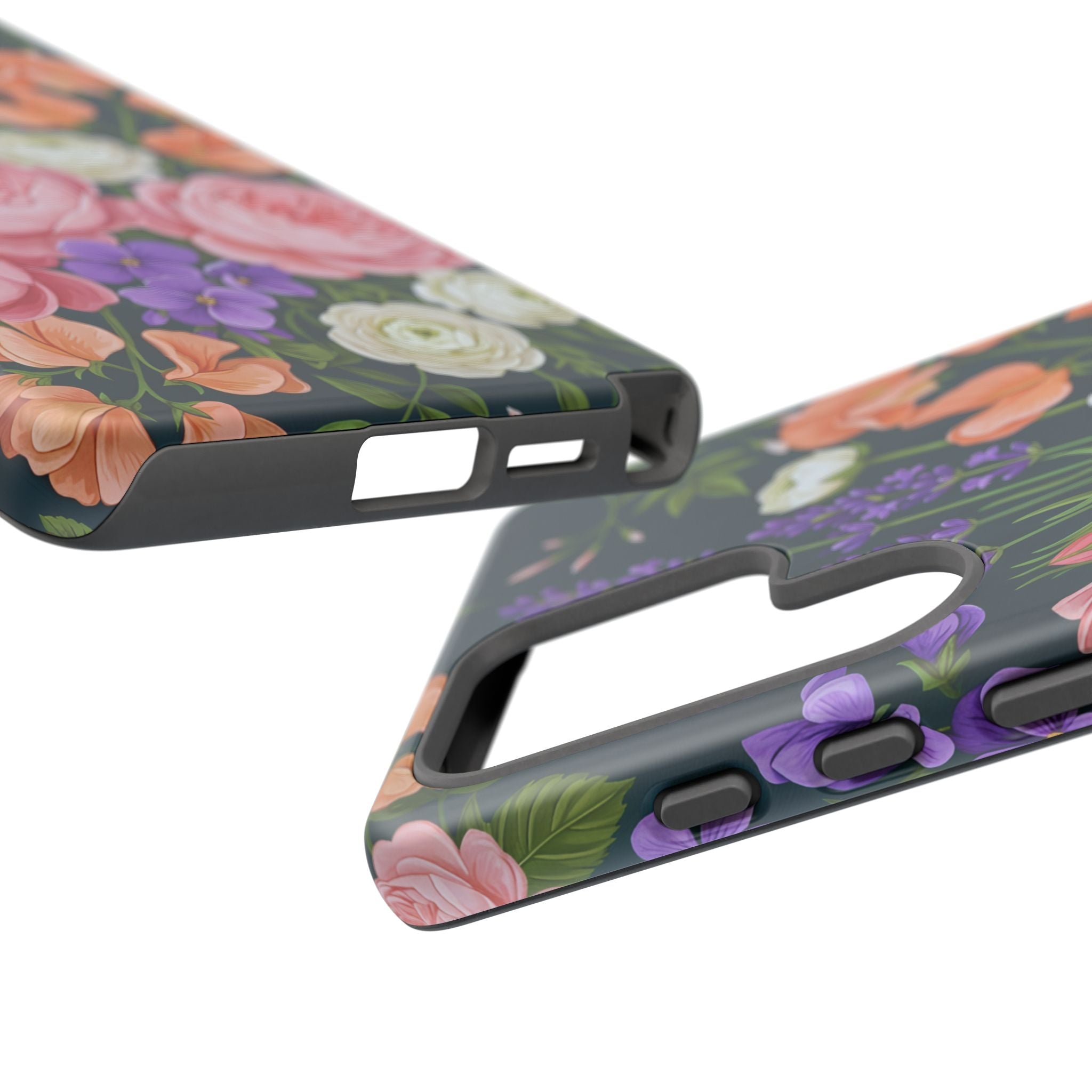 Floral Bouquet Phone Case — Vintage Roses & Lavender Protective Cover