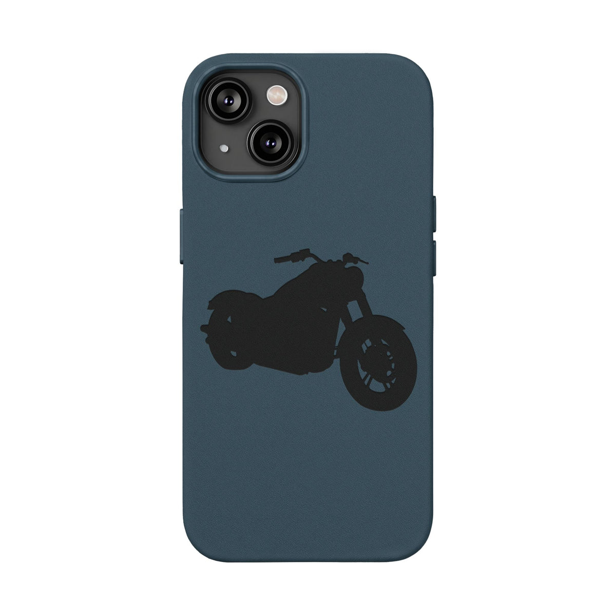 Engraved PU Leather Phone Case — Motorcycle Silhouette
