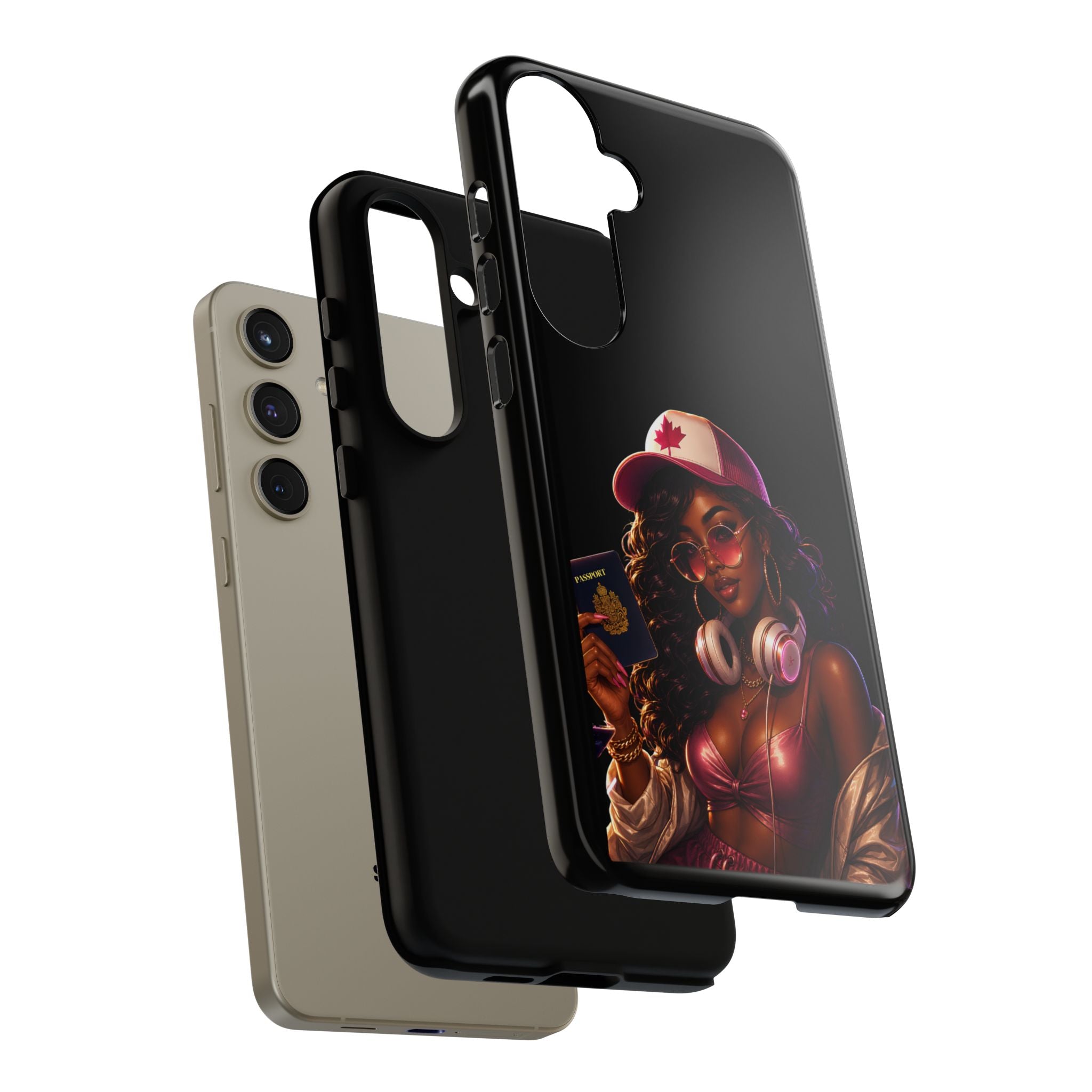 Phone Case — Stylish Urban Woman Design with Maple Cap