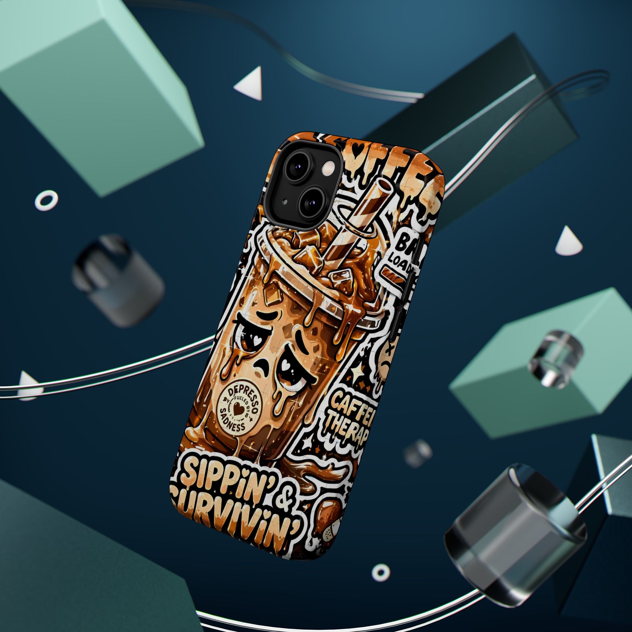 Iced Coffee Phone Case — “Sippin' & Survivin'” Magnetic Impact-Resistant Case
