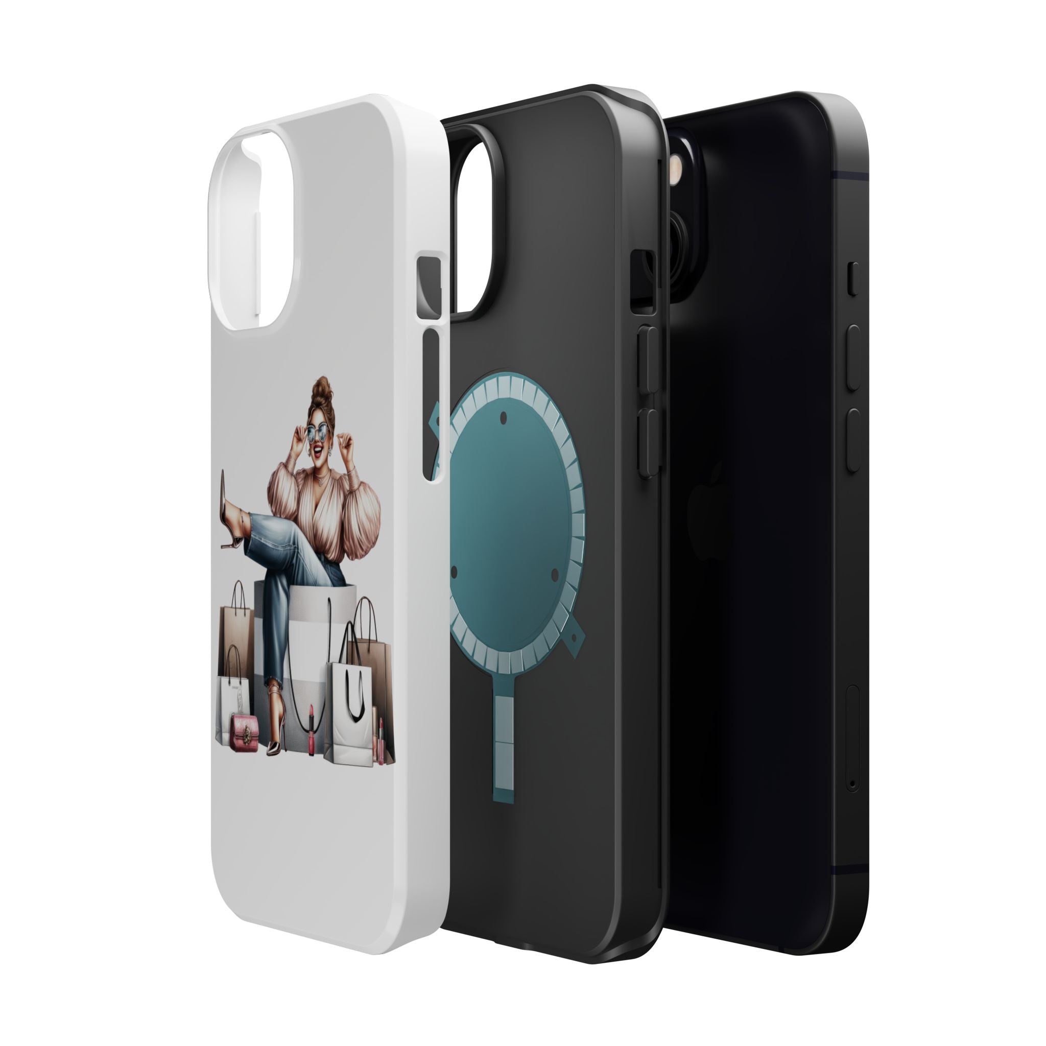 Magnetic Impact-Resistant Case — Luxury Shopper Goddess on Clouds Phone Cover