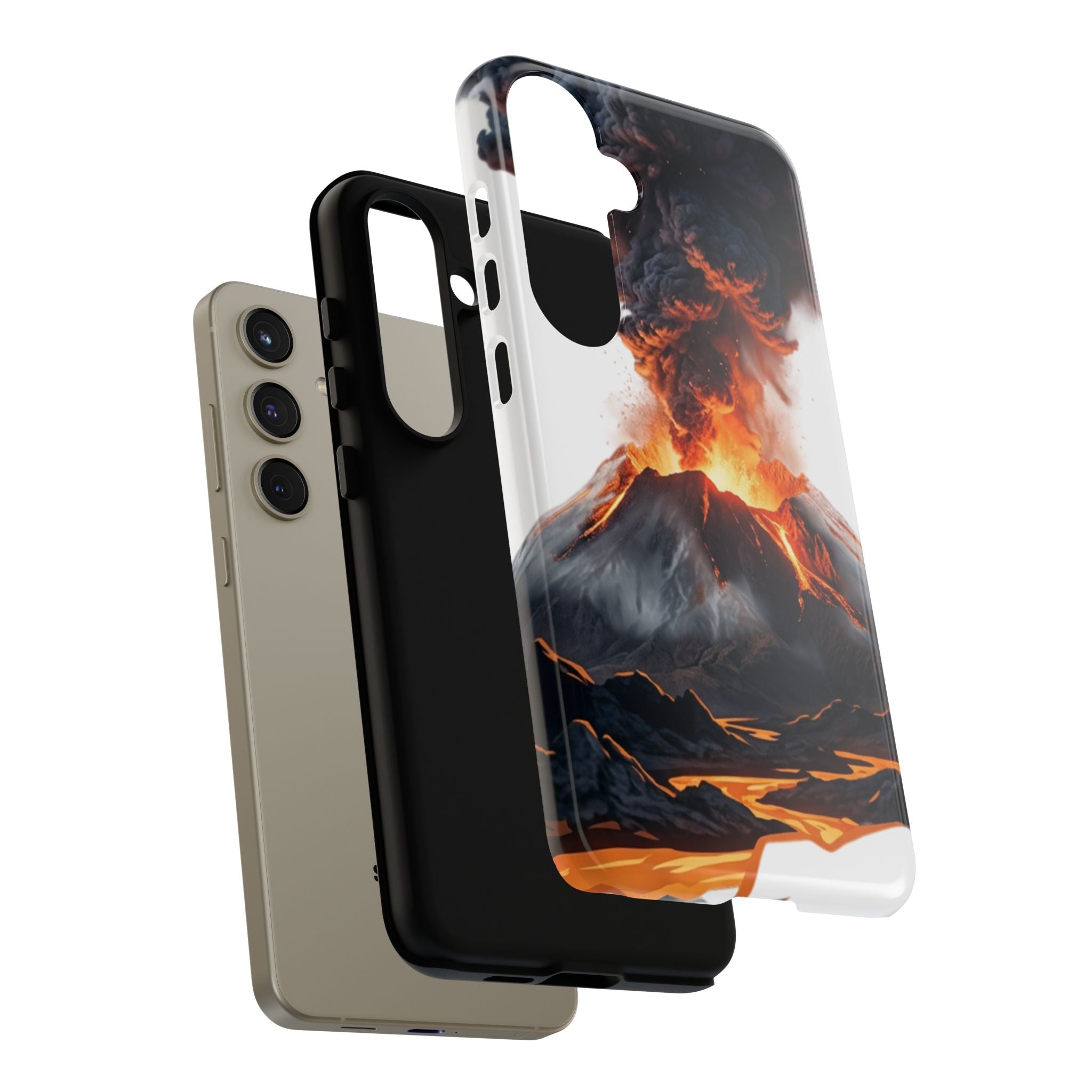 Volcano Eruption Tough Phone Case — Fiery Lava Protective Cover