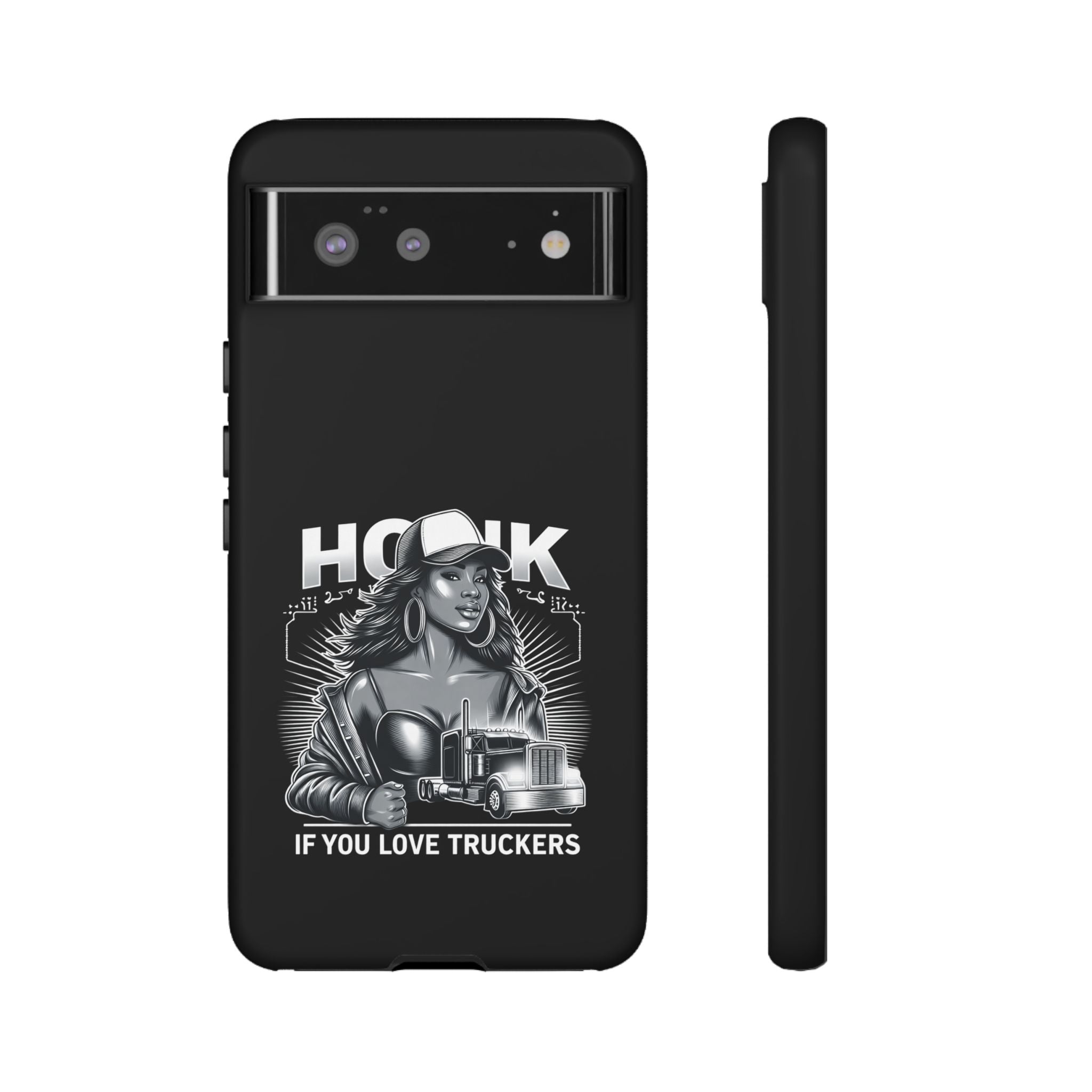 Phone Case — 'Honk' Trucker Girl Retro Semi Truck Protective Case