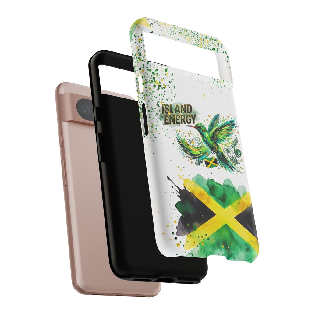 Island Energy Tough Phone Case — Colorful Hummingbird & Tropical Sunset Protective Cover