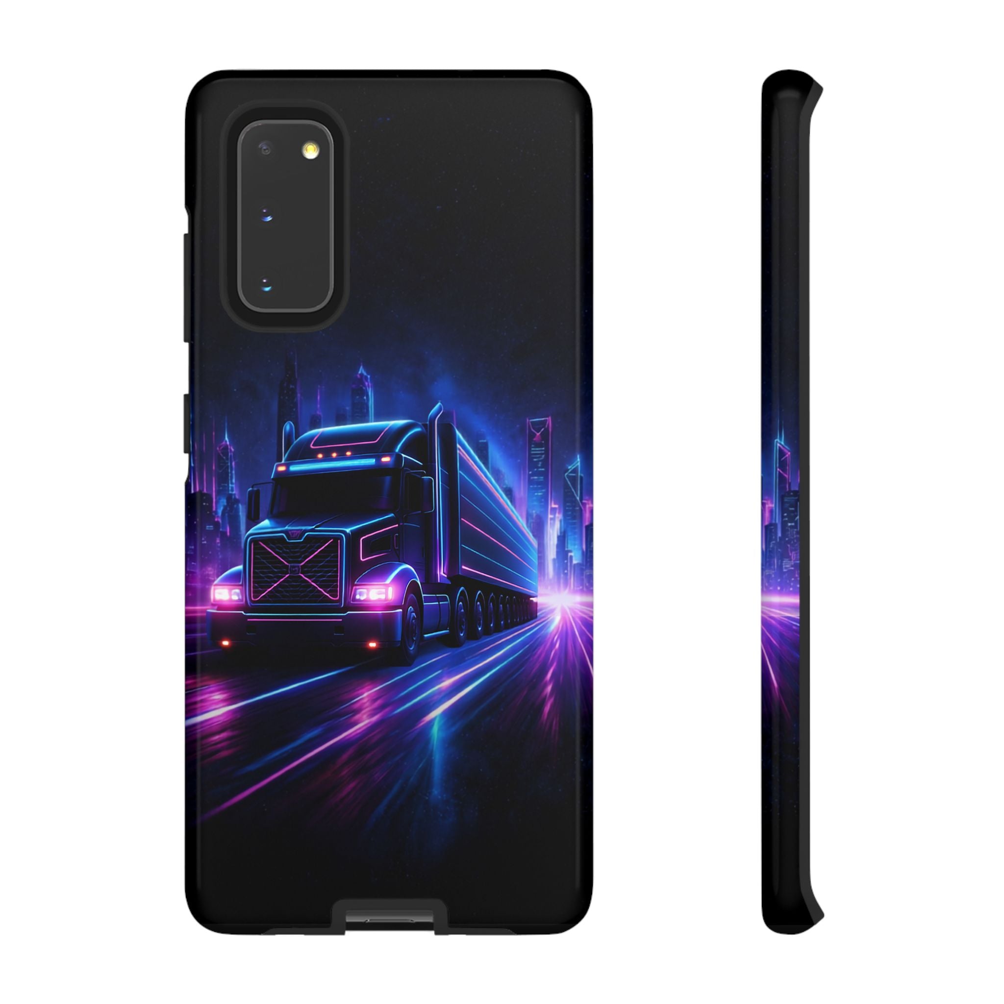 Neon Retro Rig Phone Case — Trucker Semi Truck Nightscape Protective Case