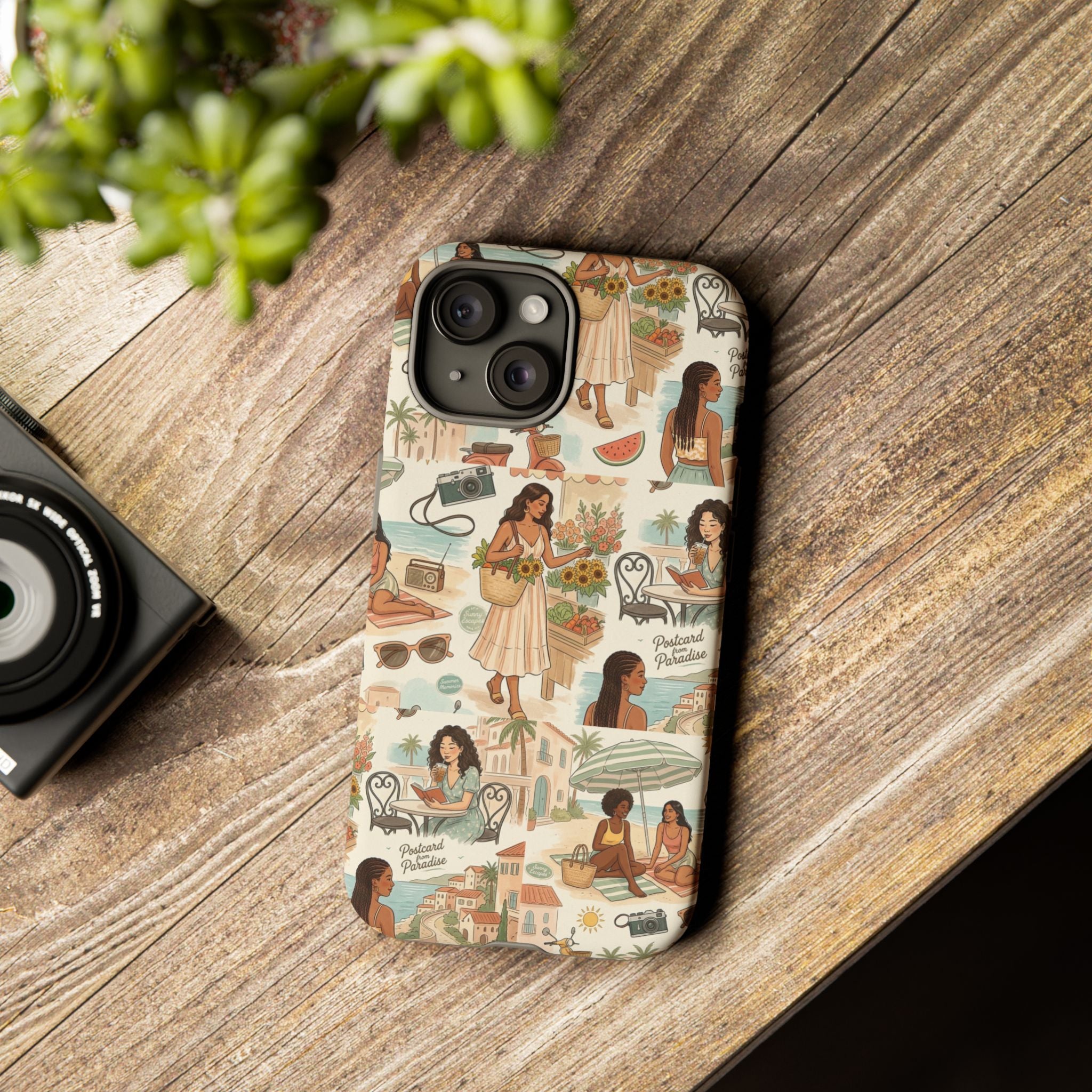 Tropical Vacation Phone Case — Vintage Beach Women Pattern