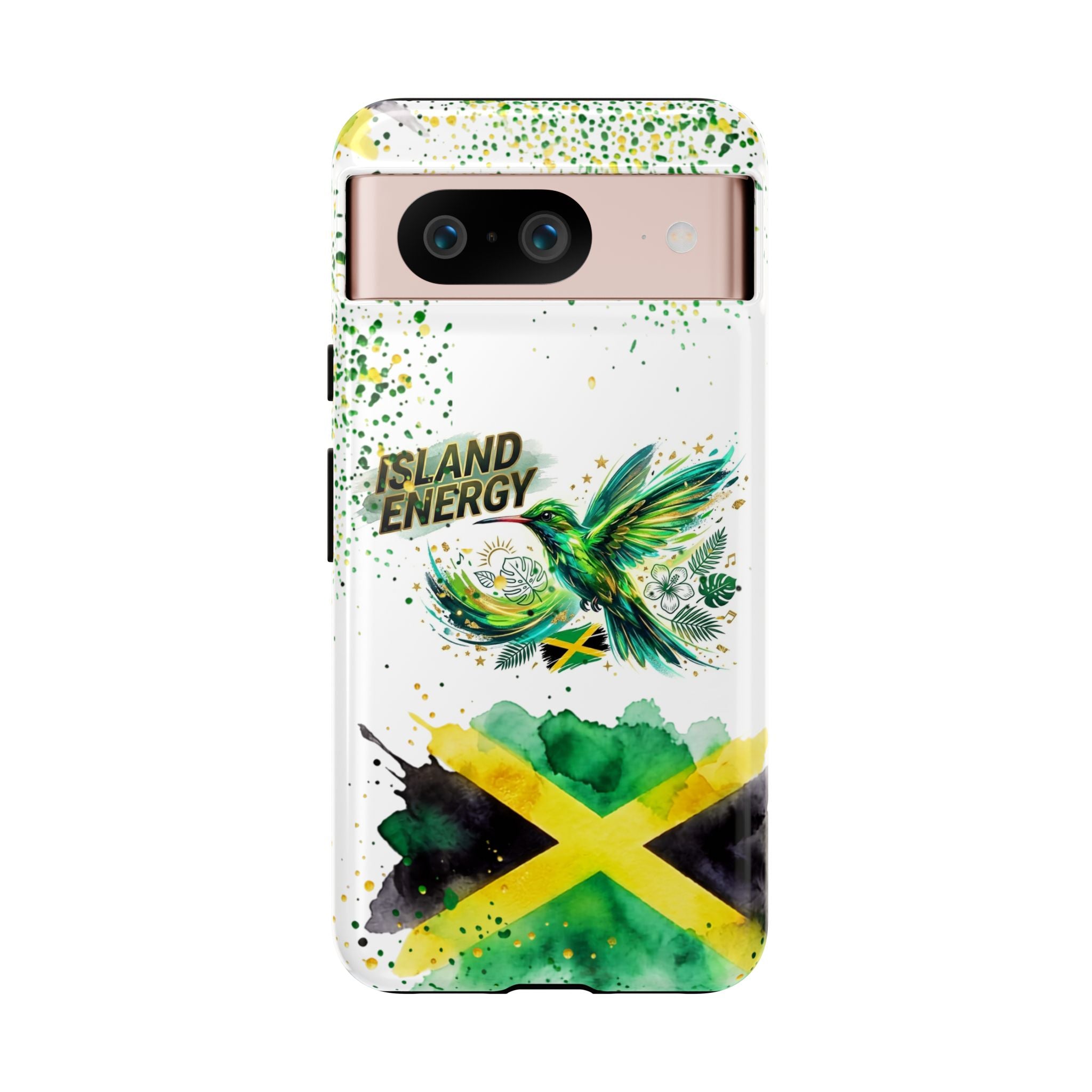 Island Energy Tough Phone Case — Colorful Hummingbird & Tropical Sunset Protective Cover