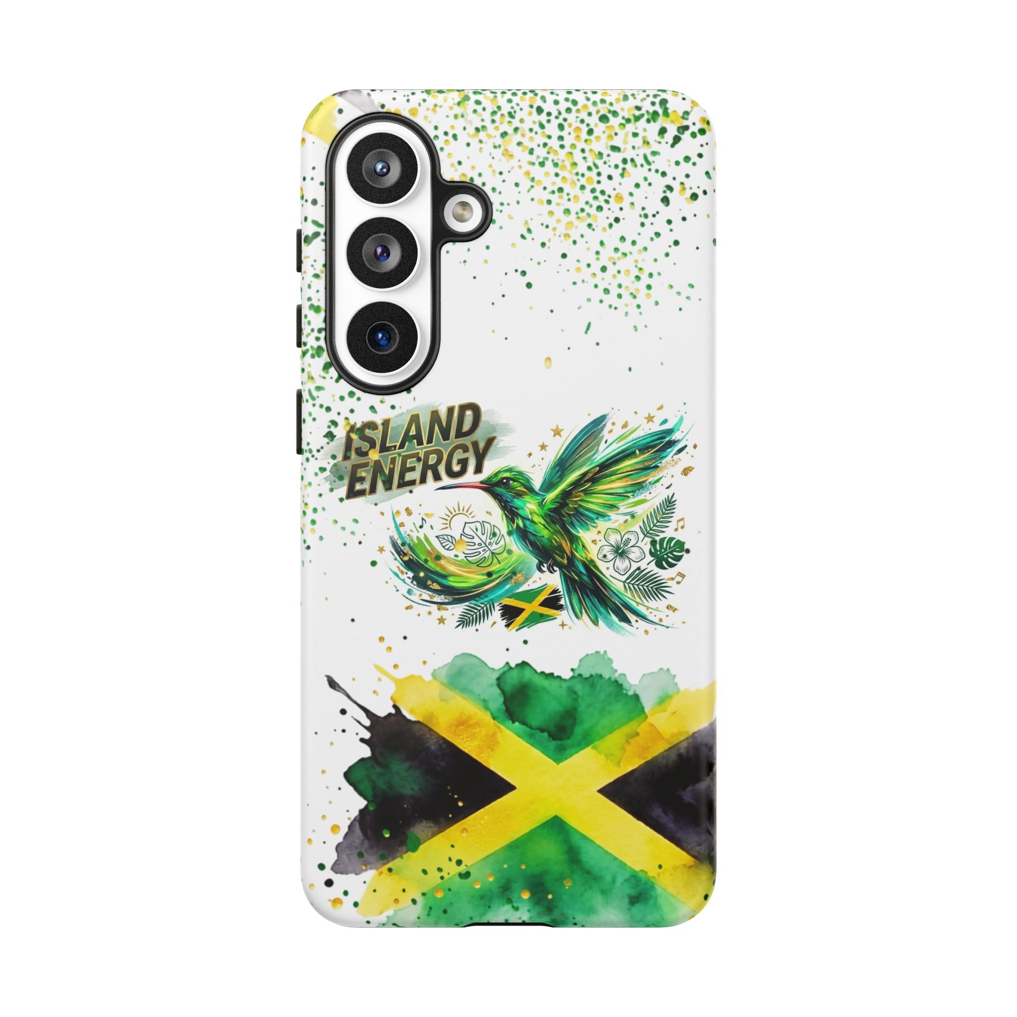 Island Energy Tough Phone Case — Colorful Hummingbird & Tropical Sunset Protective Cover