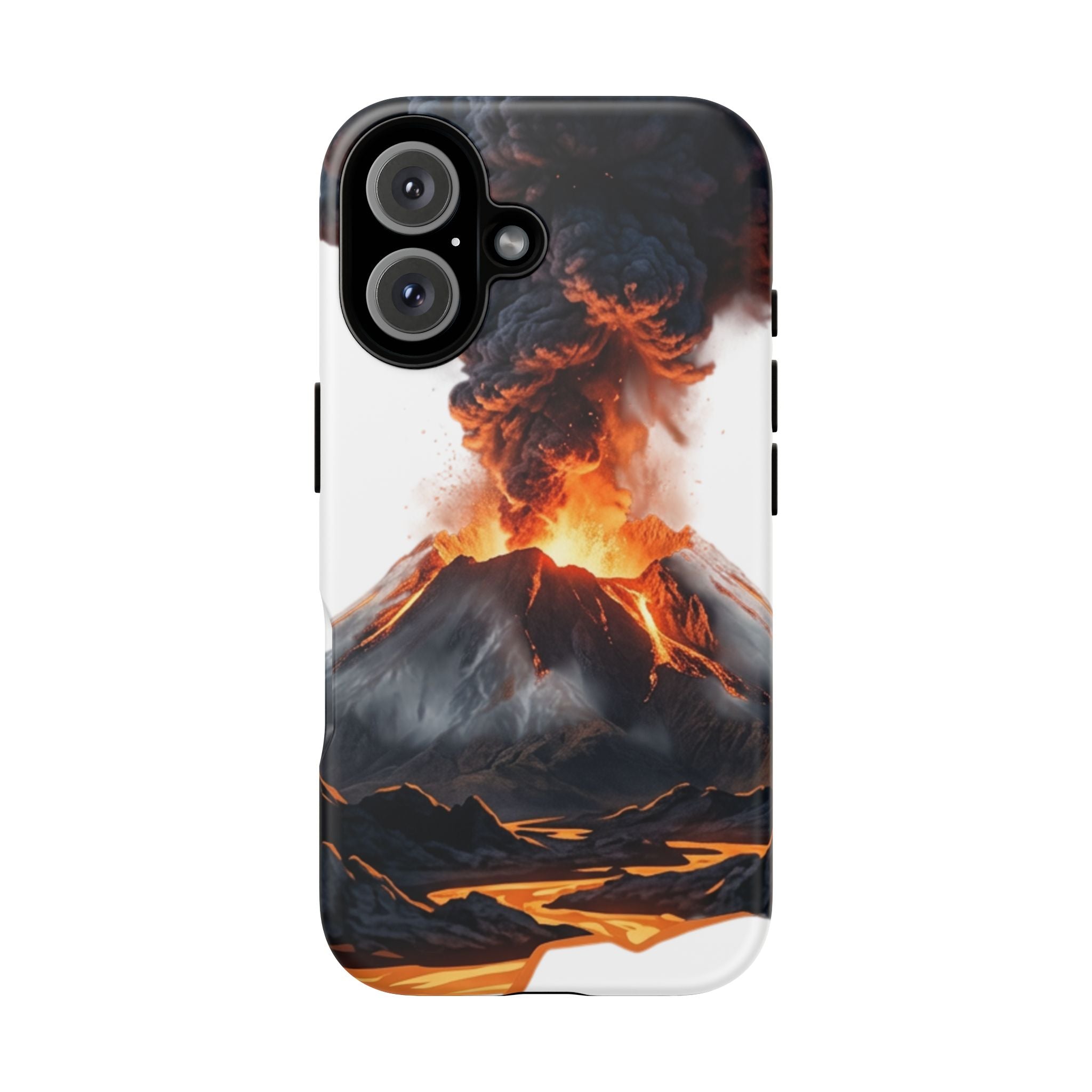 Volcano Eruption Tough Phone Case — Fiery Lava Protective Cover