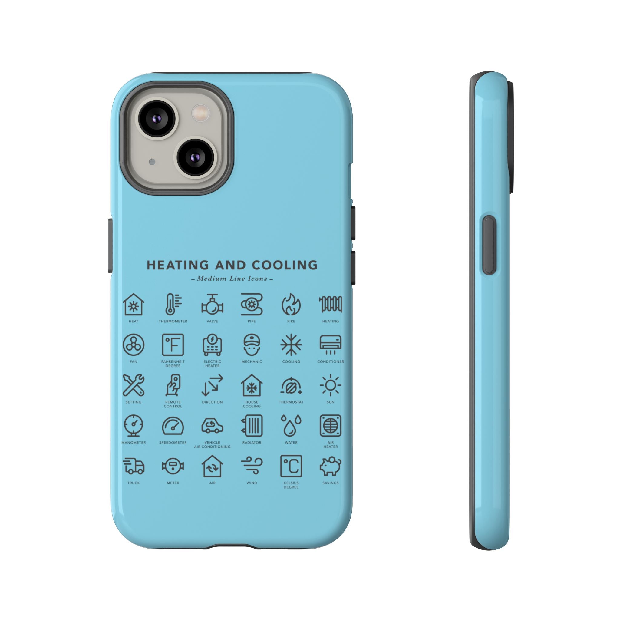 Heating and Cooling Icons Phone Case – HVAC Technician Protective Phone Cover