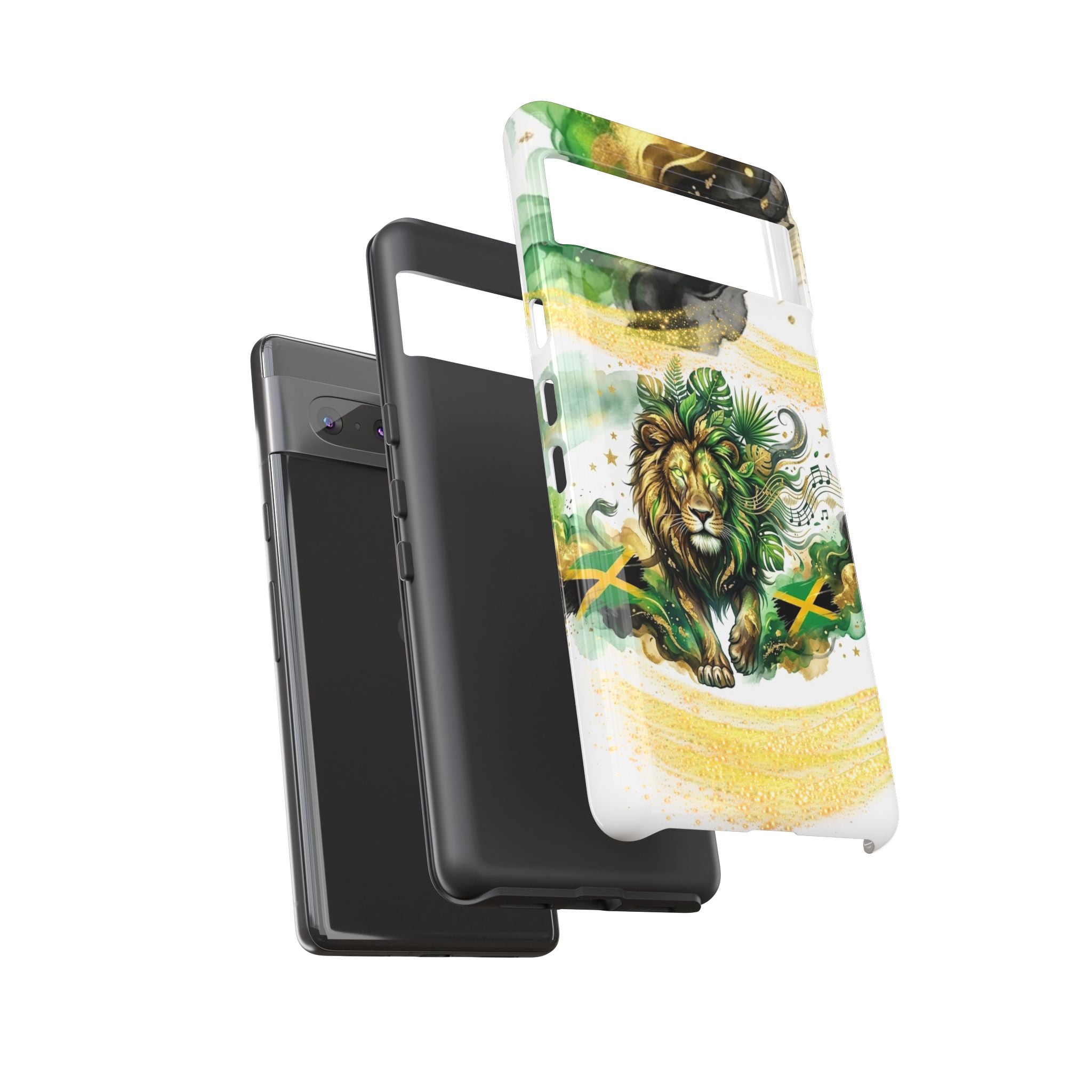Reggae Lion Phone Case — Jamaican Flag Rasta Art Tough Phone Cover