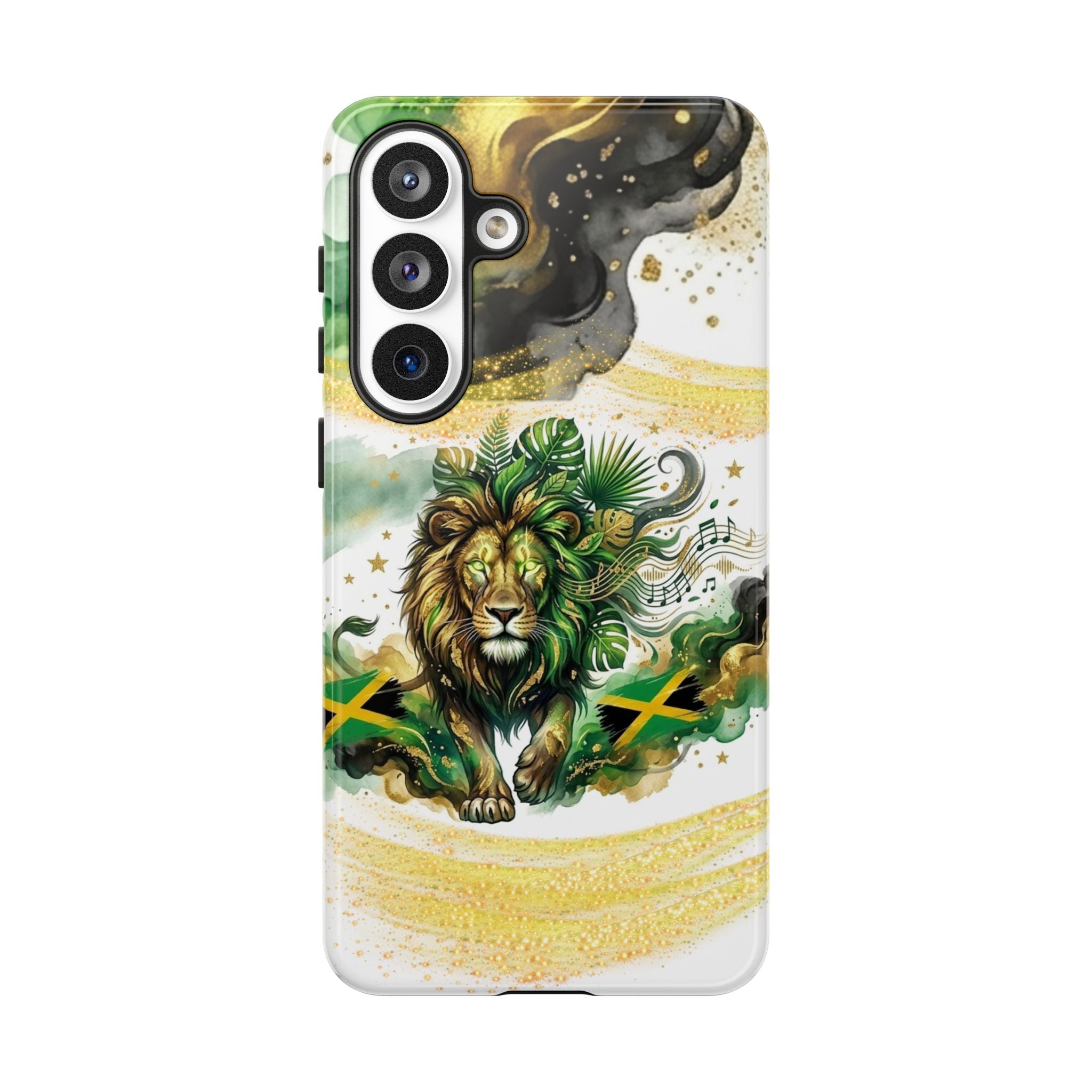 Reggae Lion Phone Case — Jamaican Flag Rasta Art Tough Phone Cover