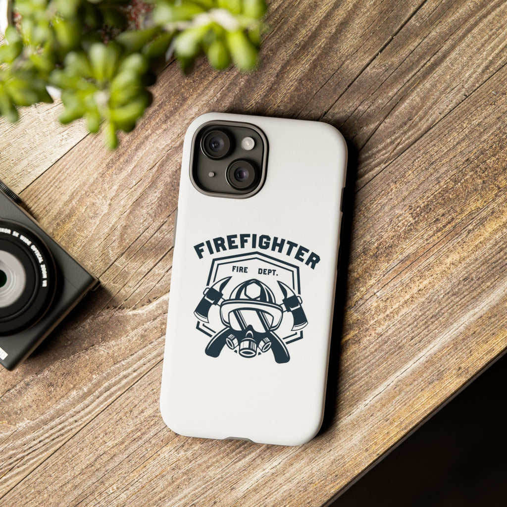 Firefighter Tough Phone Case — Fire Dept Helmet & Axes Protective Cover