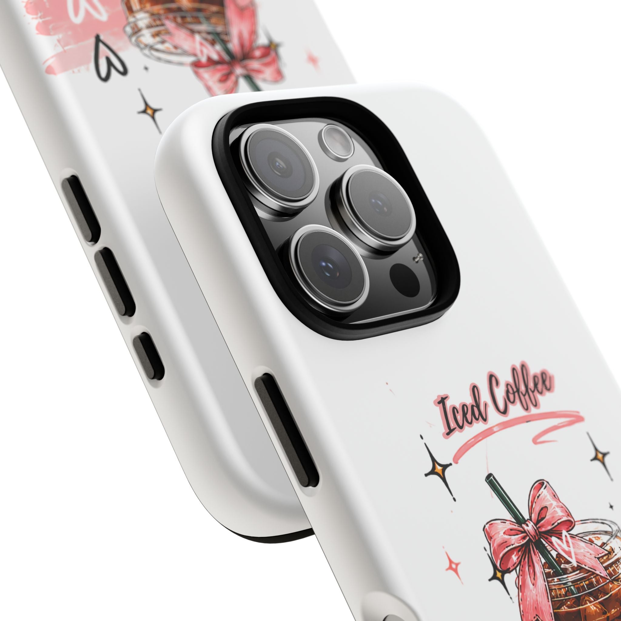 Iced Coffee Phone Case – Cute Pink Boba Design ("Iced coffee is my person")