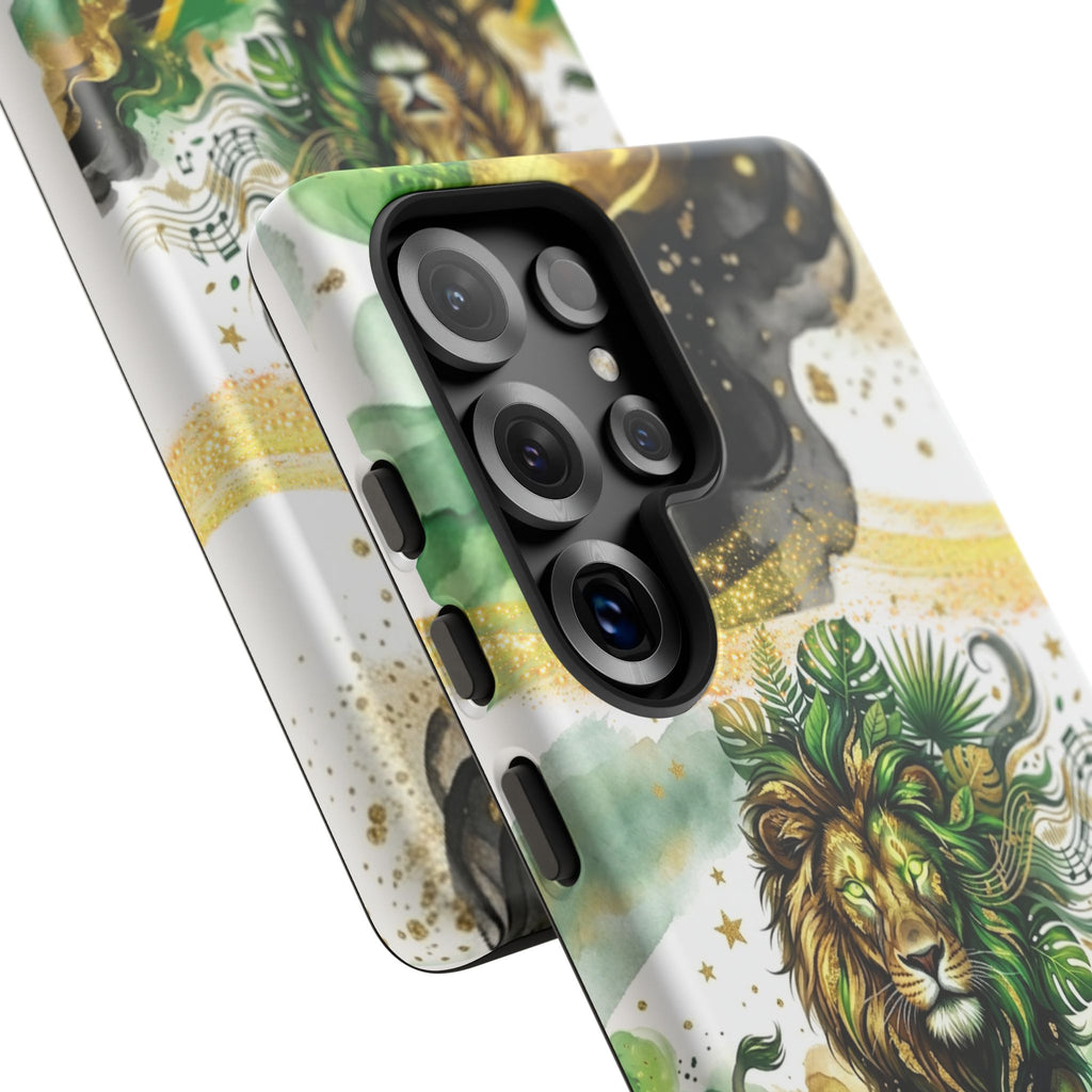 Reggae Lion Phone Case — Jamaican Flag Rasta Art Tough Phone Cover