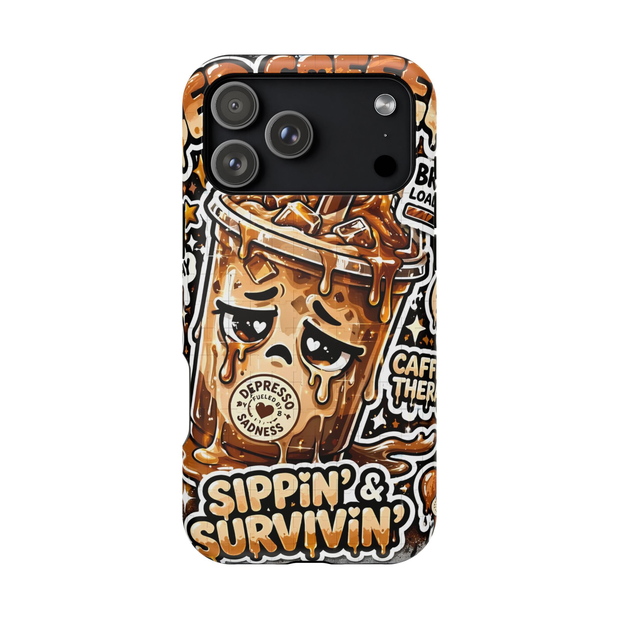 Iced Coffee Phone Case — “Sippin' & Survivin'” Magnetic Impact-Resistant Case