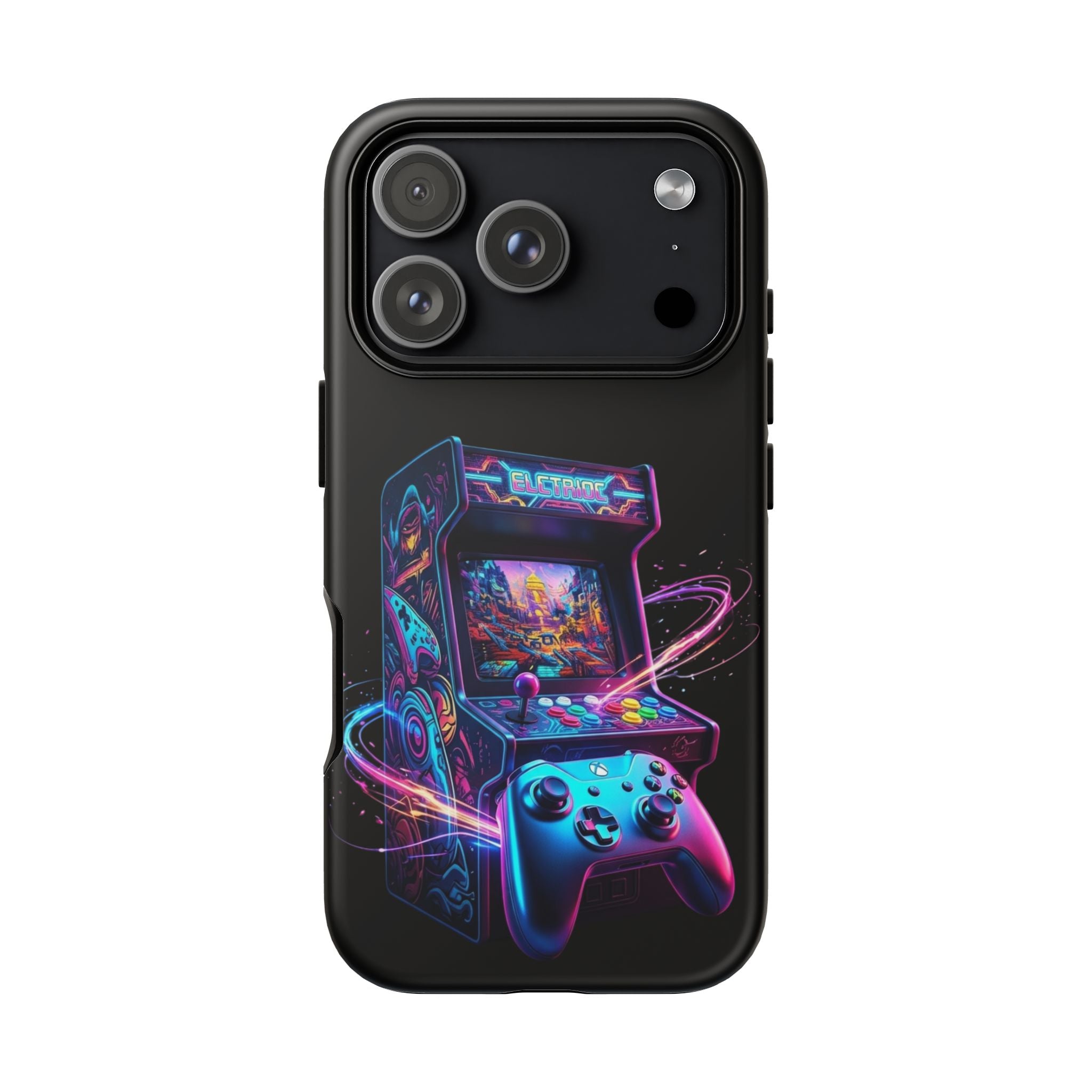 Retro Arcade Phone Case — Neon Gaming Controller Design