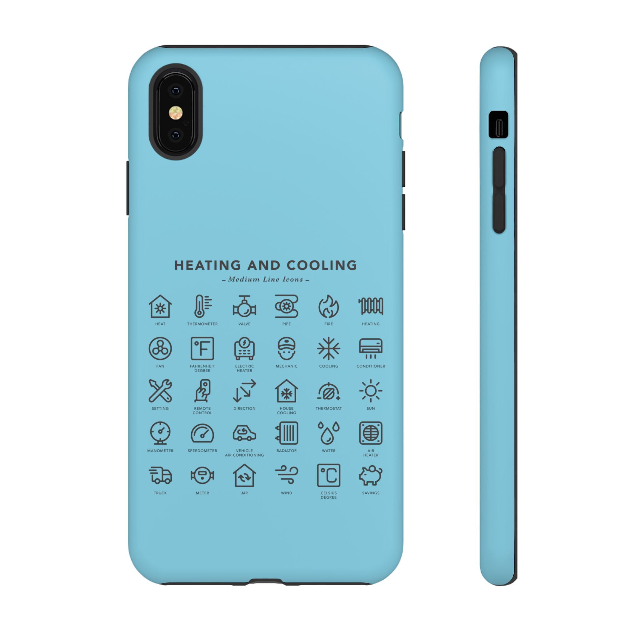 Heating and Cooling Icons Phone Case – HVAC Technician Protective Phone Cover