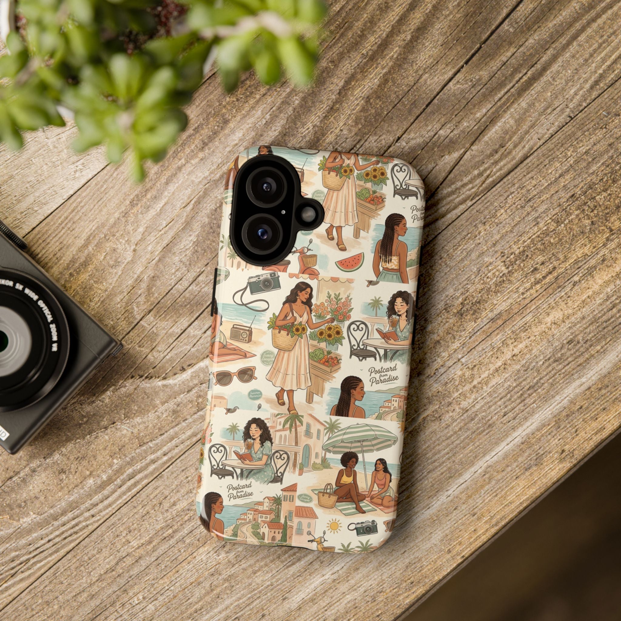 Tropical Vacation Phone Case — Vintage Beach Women Pattern