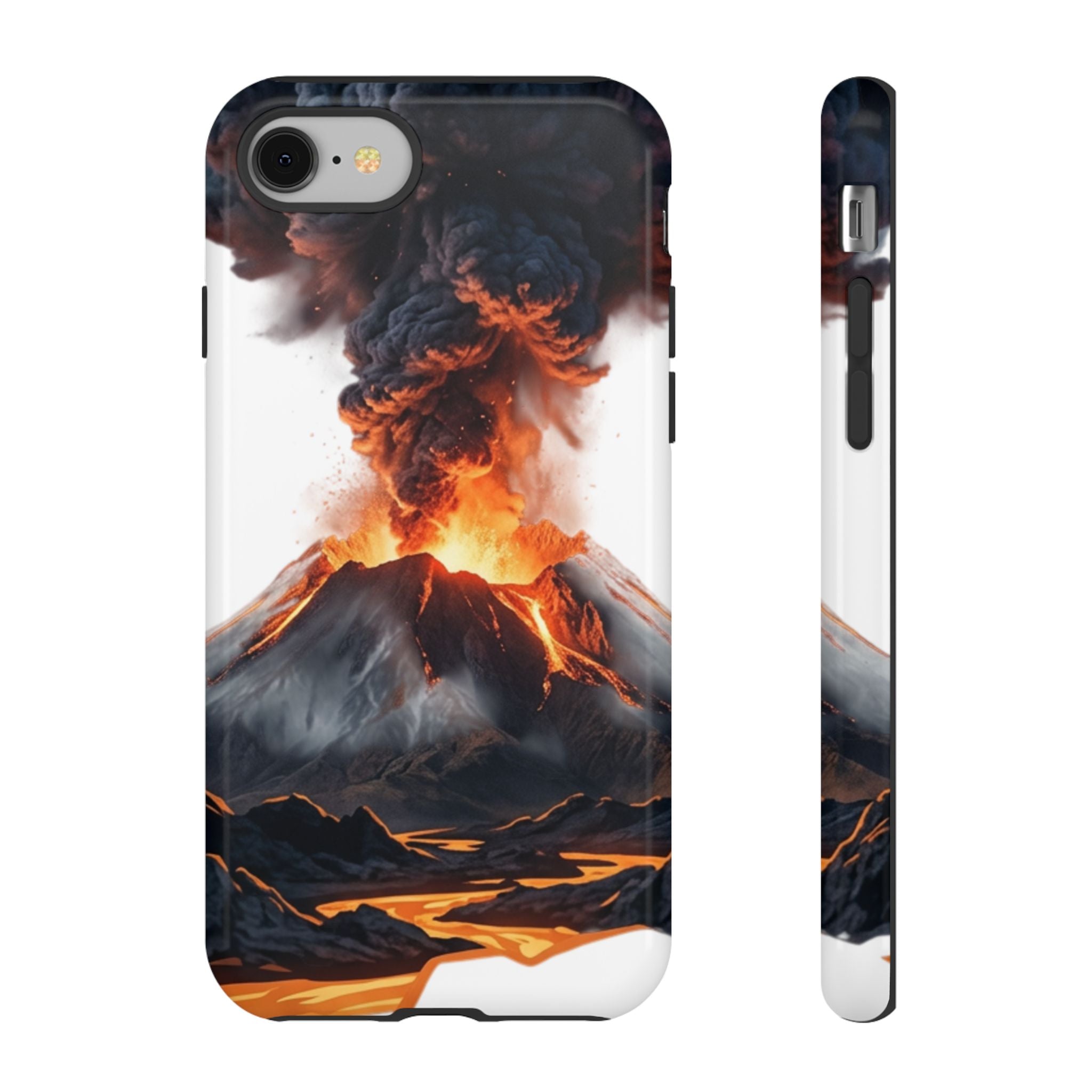 Volcano Eruption Tough Phone Case — Fiery Lava Protective Cover