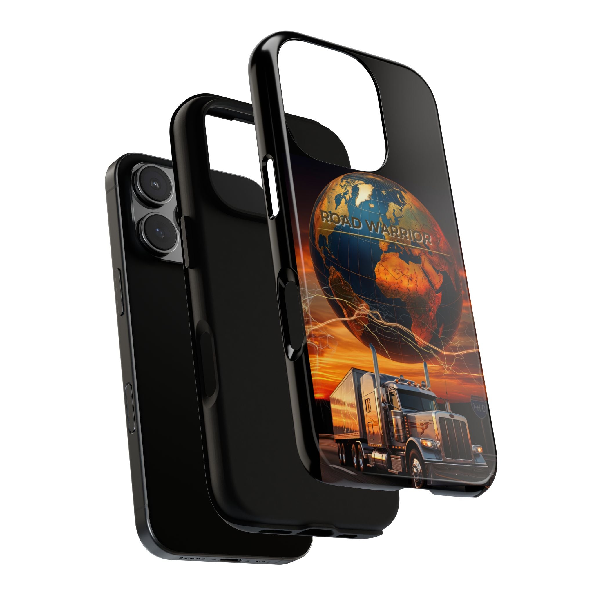 Truck Driver Phone Case — 'Global Road Warrior' Semi Truck Globe Tough Phone Cover