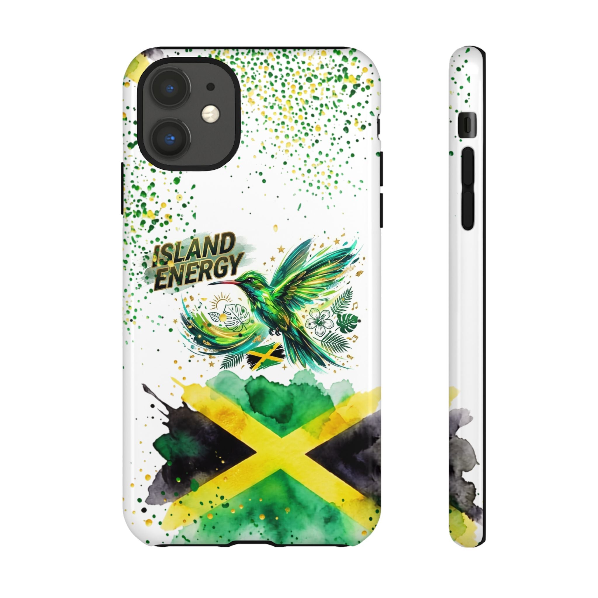 Island Energy Tough Phone Case — Colorful Hummingbird & Tropical Sunset Protective Cover