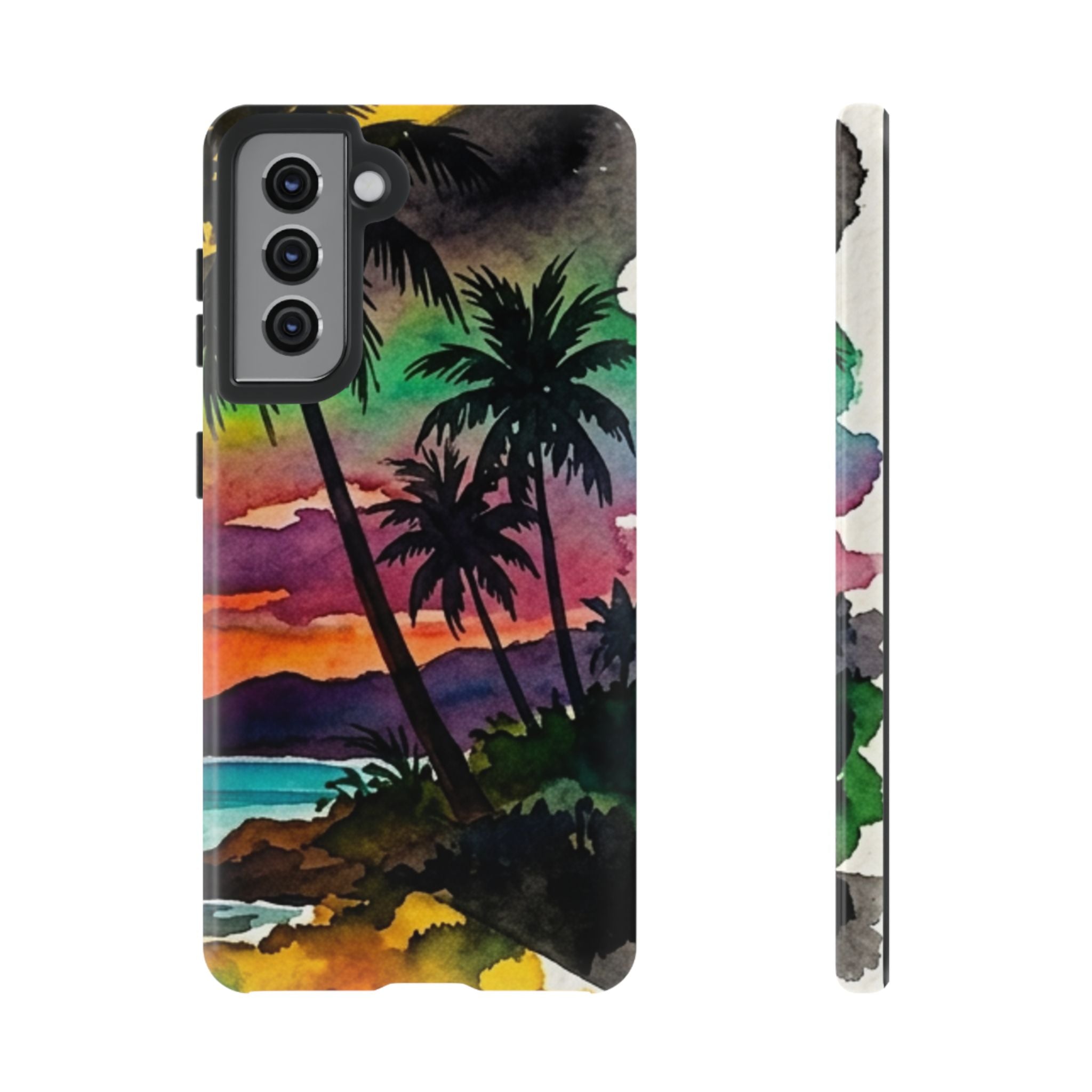 Tropical Sunset Phone Case – Palm Tree Beach Protective Cover
