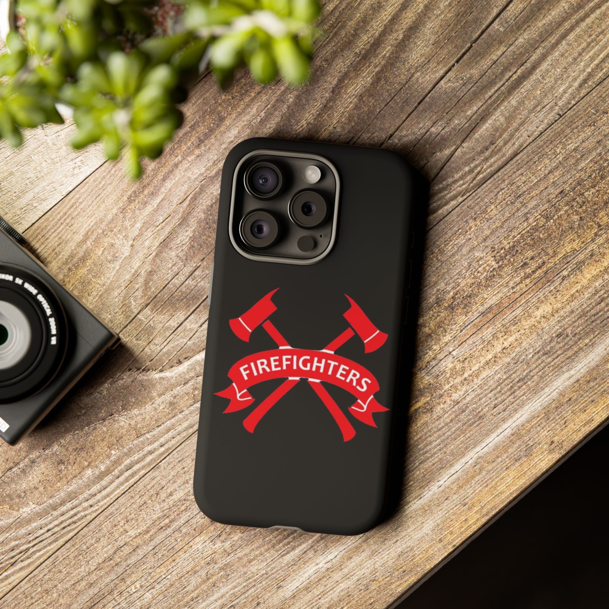 Firefighters Tough Phone Case — Red Crossed Axes Design