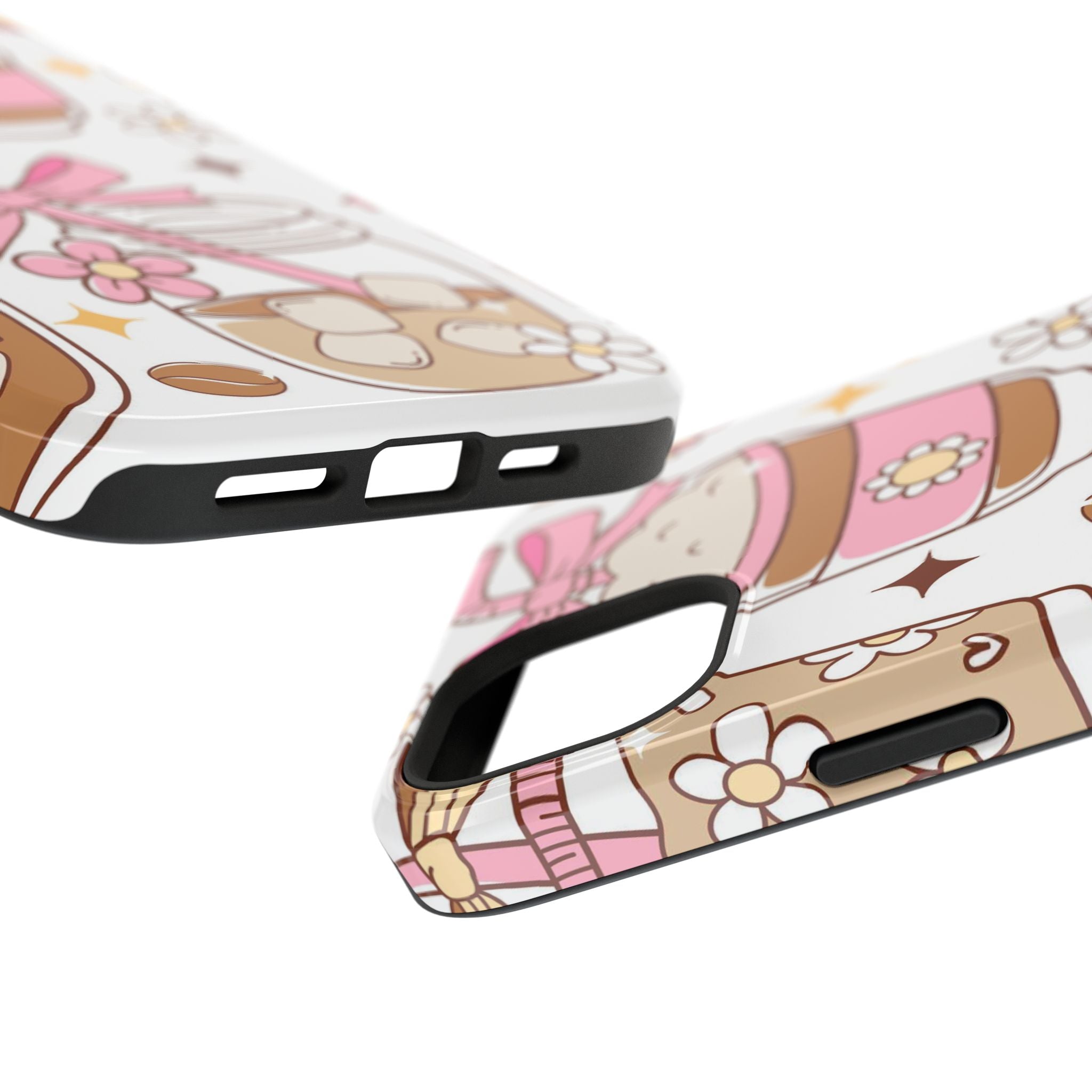 Cute Pink Coffee & Latte Pattern Impact Phone Case