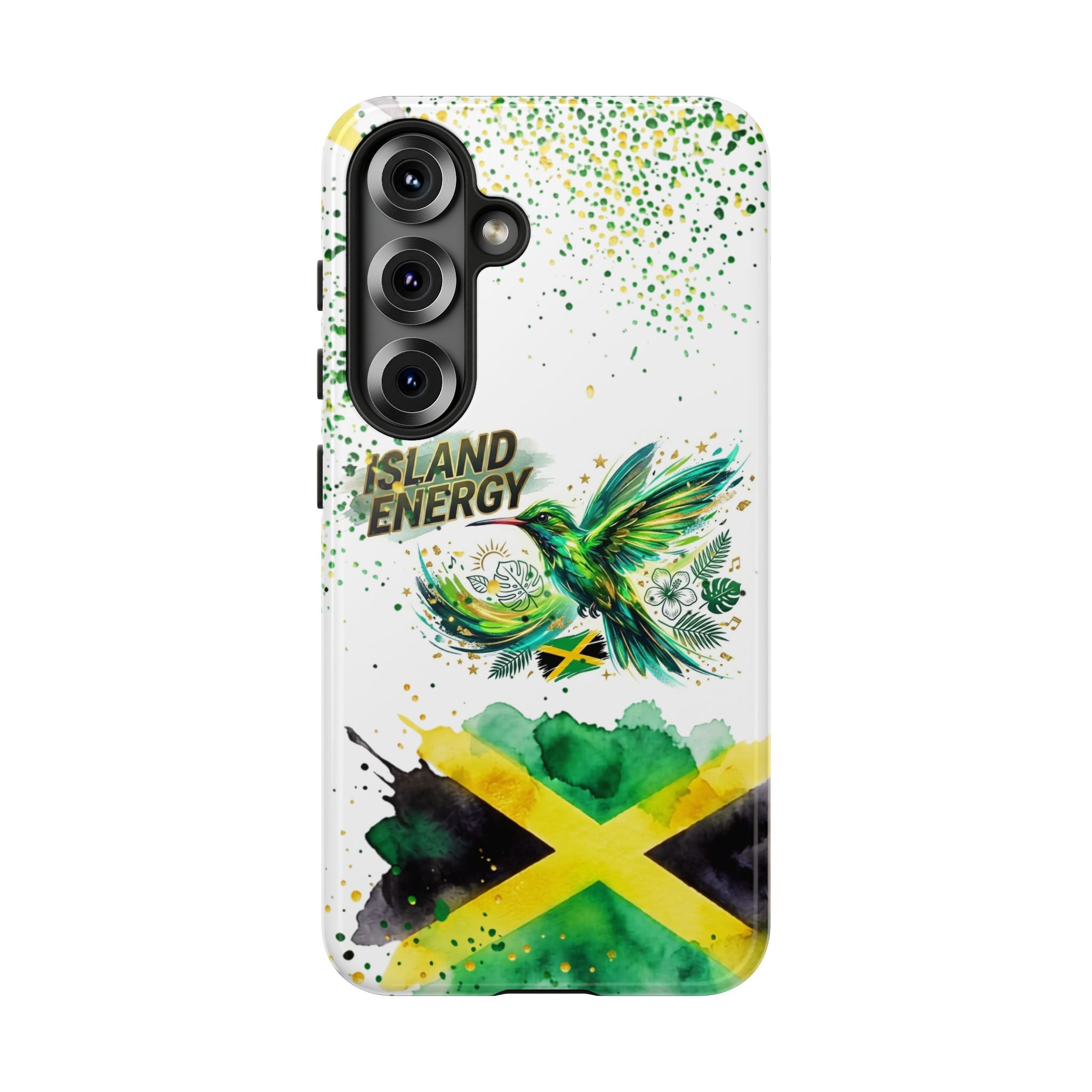Island Energy Tough Phone Case — Colorful Hummingbird & Tropical Sunset Protective Cover
