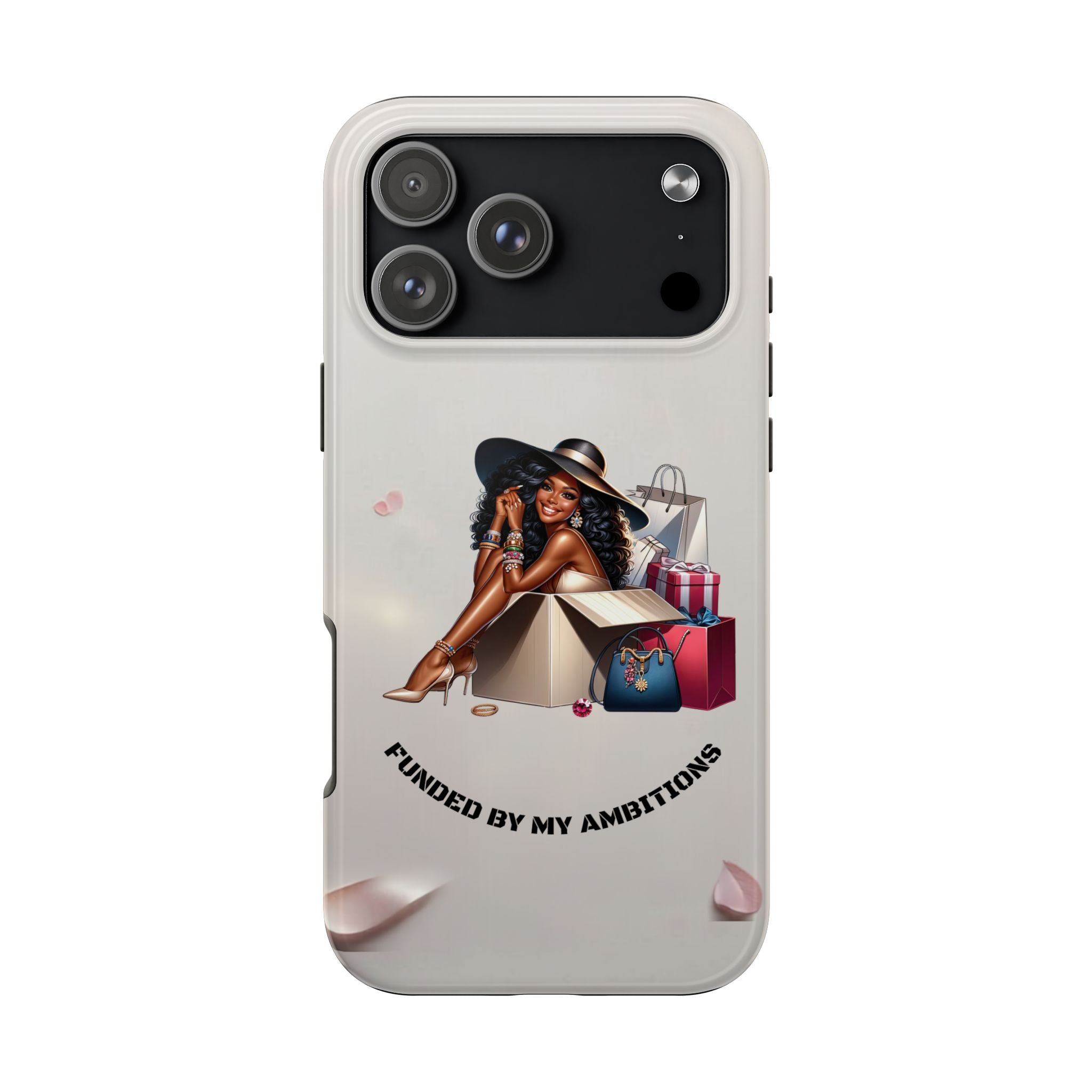 Chic Shopper Tough Phone Case — Stylish Black Woman with Shopping Bags