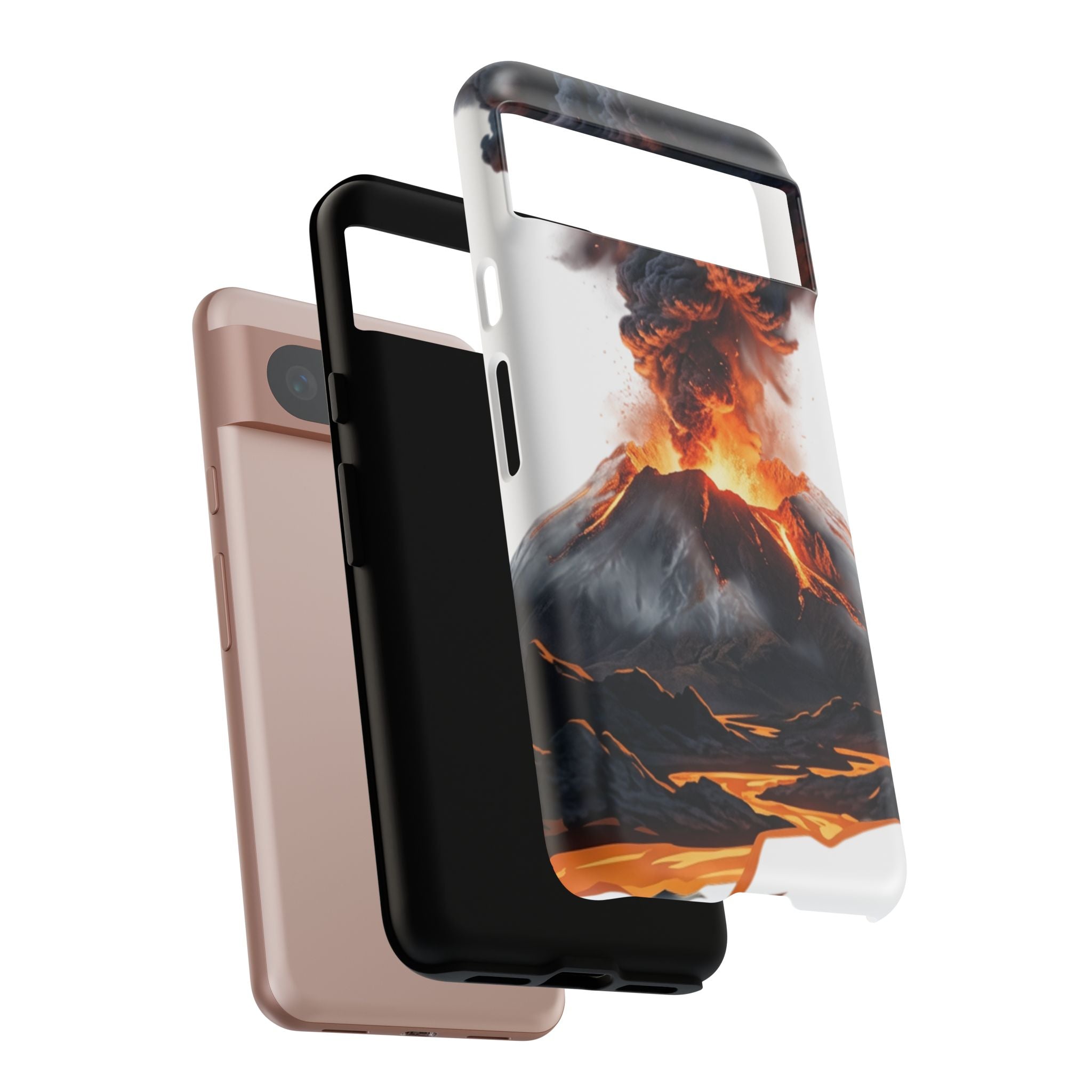 Volcano Eruption Tough Phone Case — Fiery Lava Protective Cover