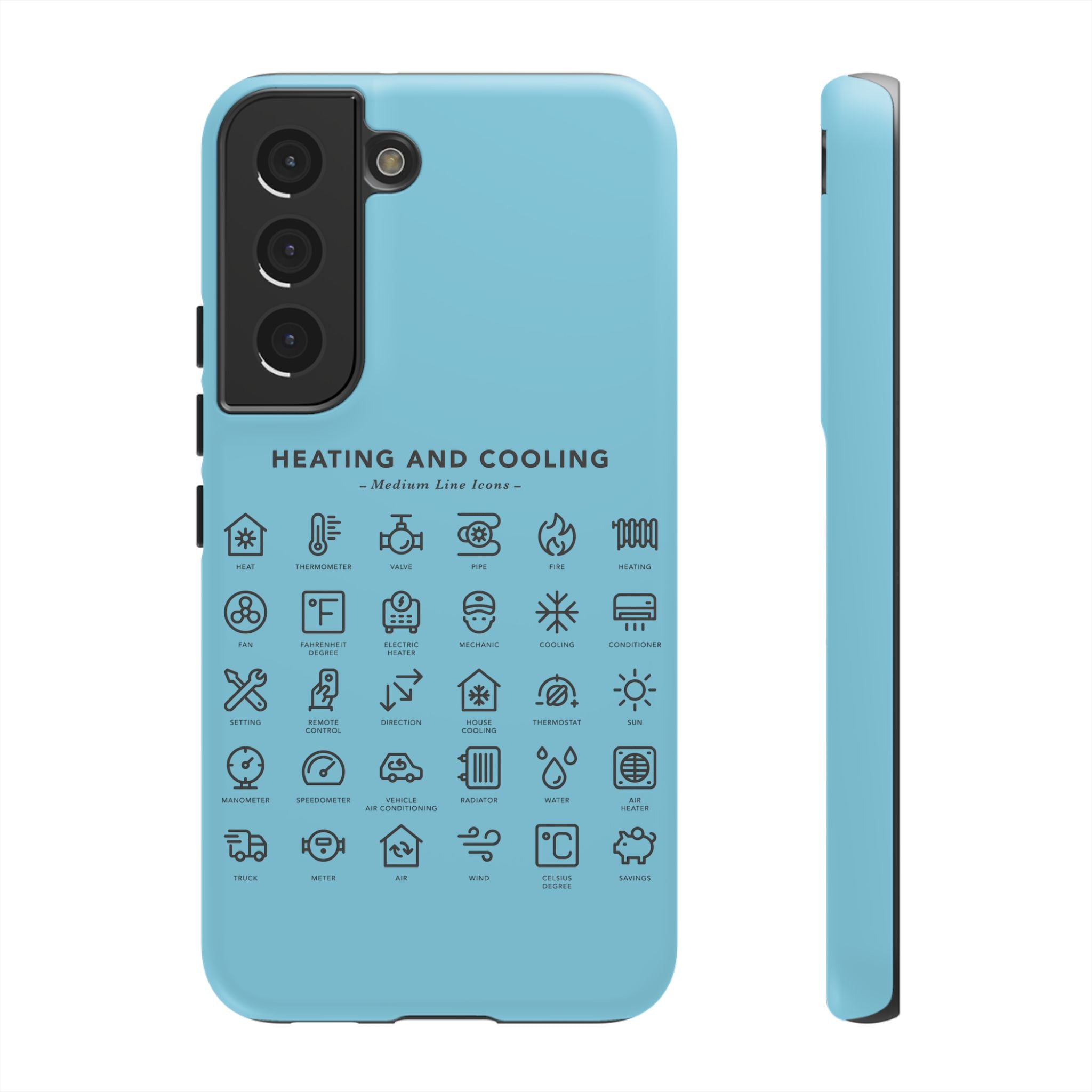 Heating and Cooling Icons Phone Case – HVAC Technician Protective Phone Cover