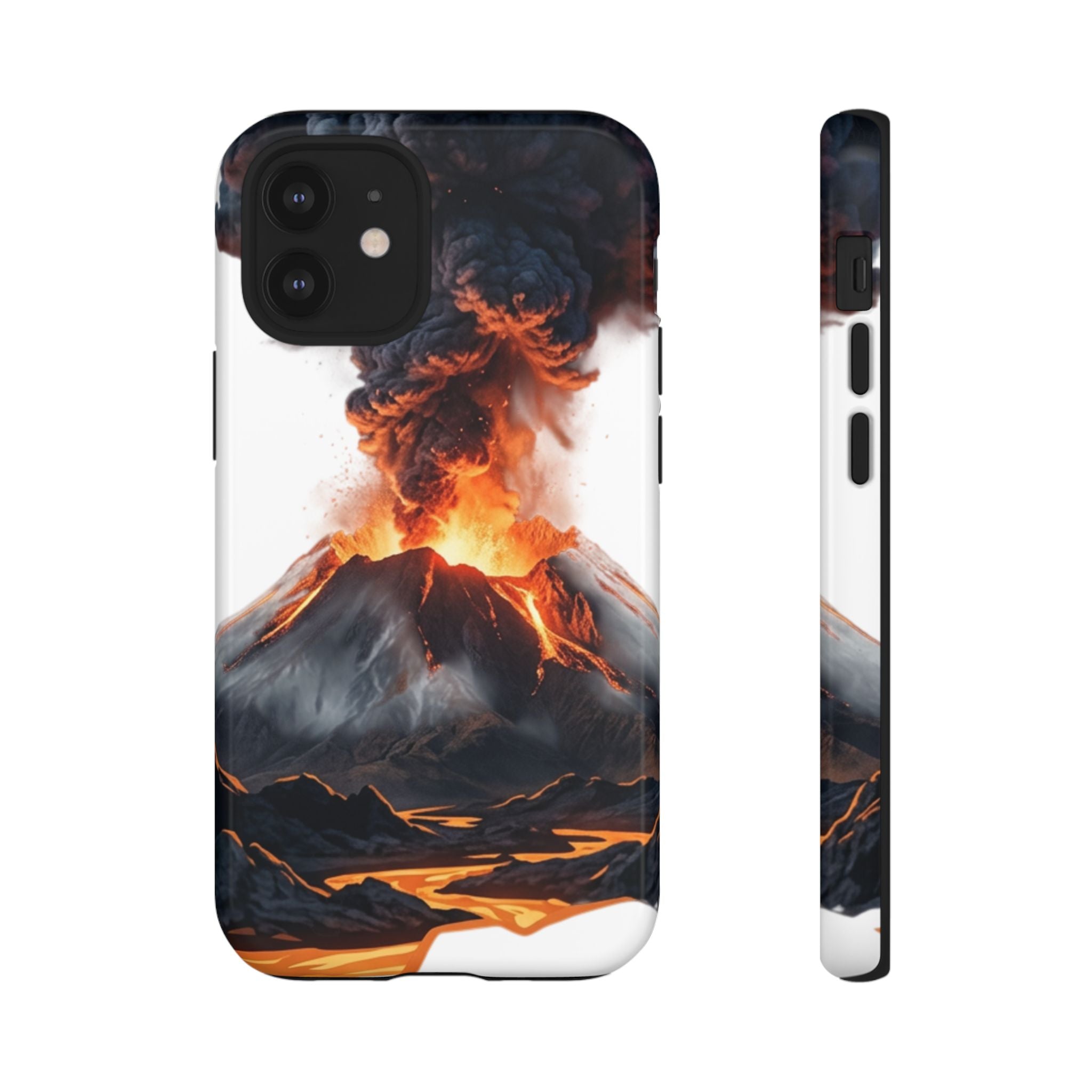 Volcano Eruption Tough Phone Case — Fiery Lava Protective Cover
