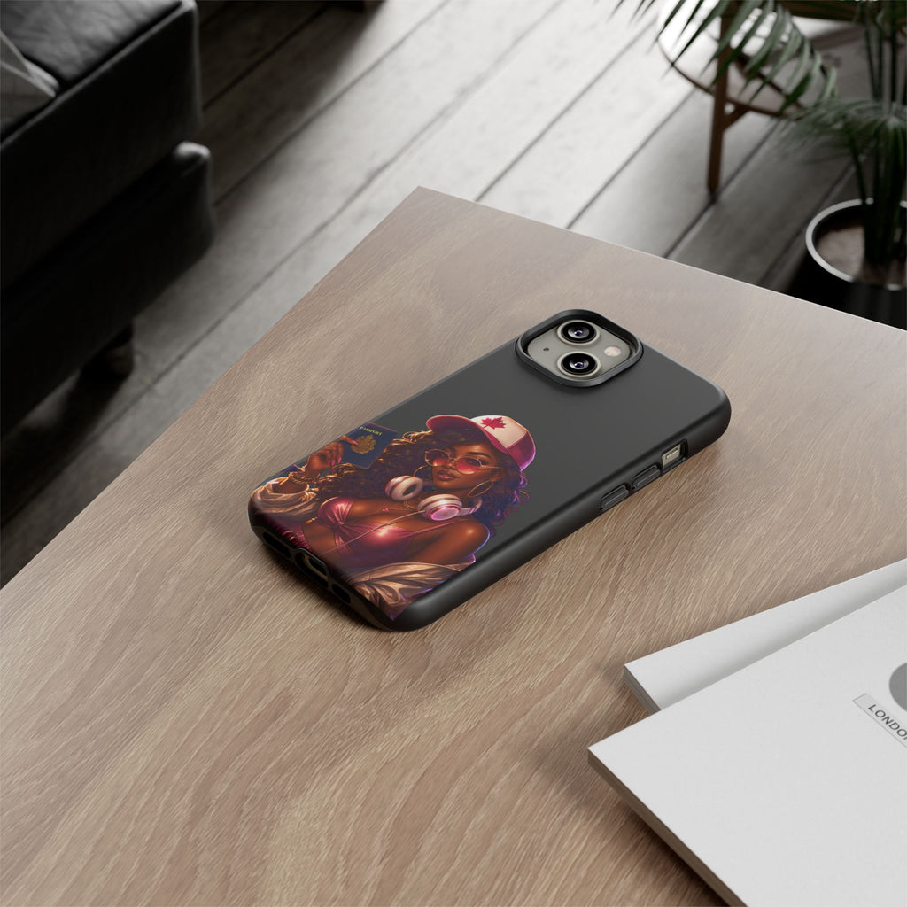Phone Case — Stylish Urban Woman Design with Maple Cap