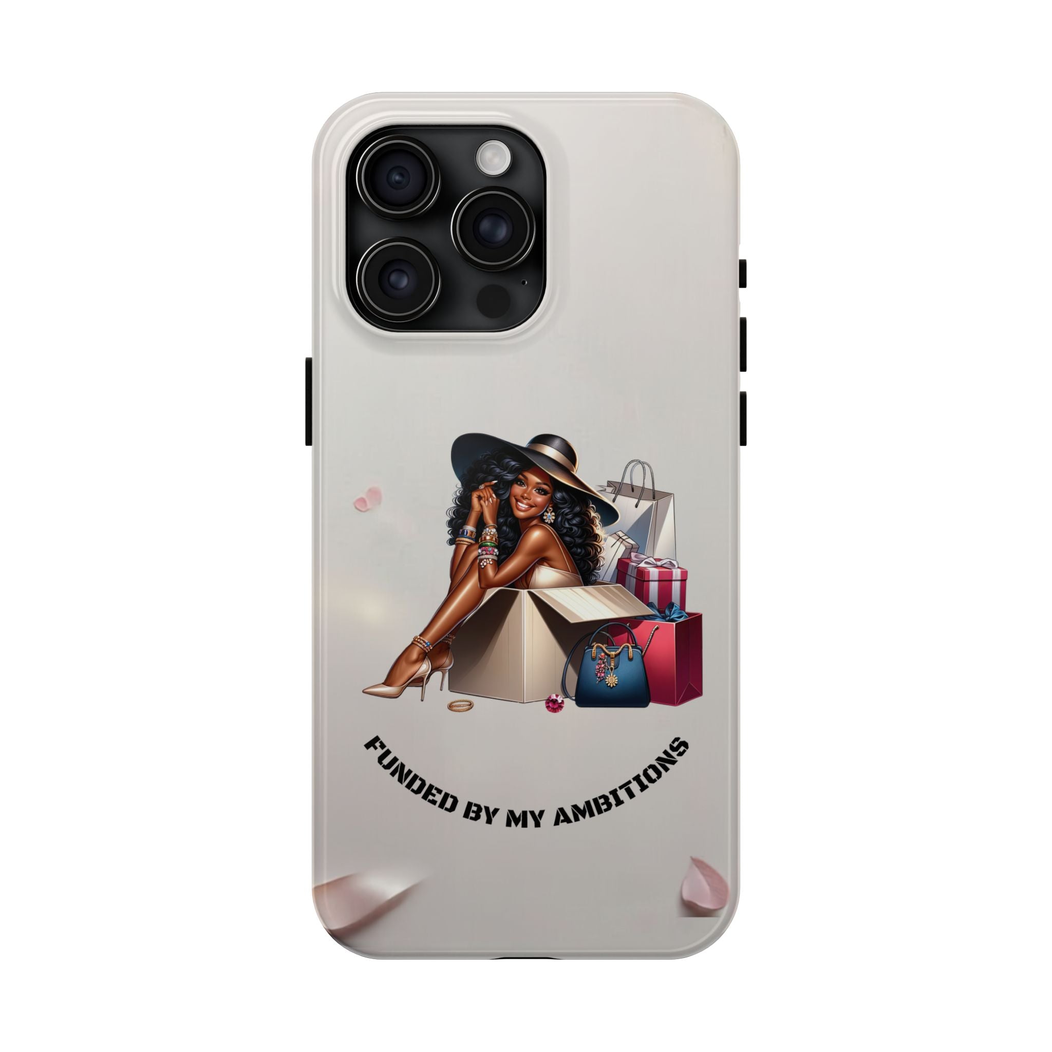 Chic Shopper Tough Phone Case — Stylish Black Woman with Shopping Bags