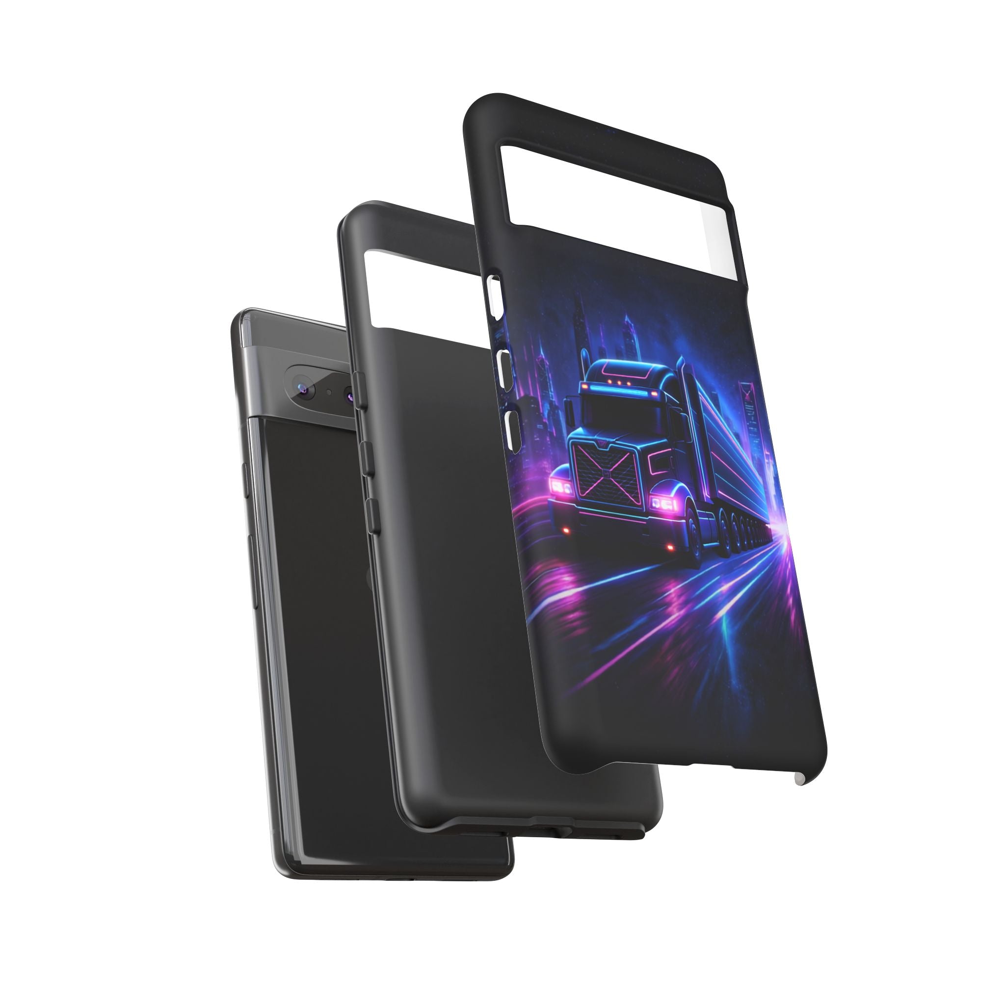 Neon Retro Rig Phone Case — Trucker Semi Truck Nightscape Protective Case
